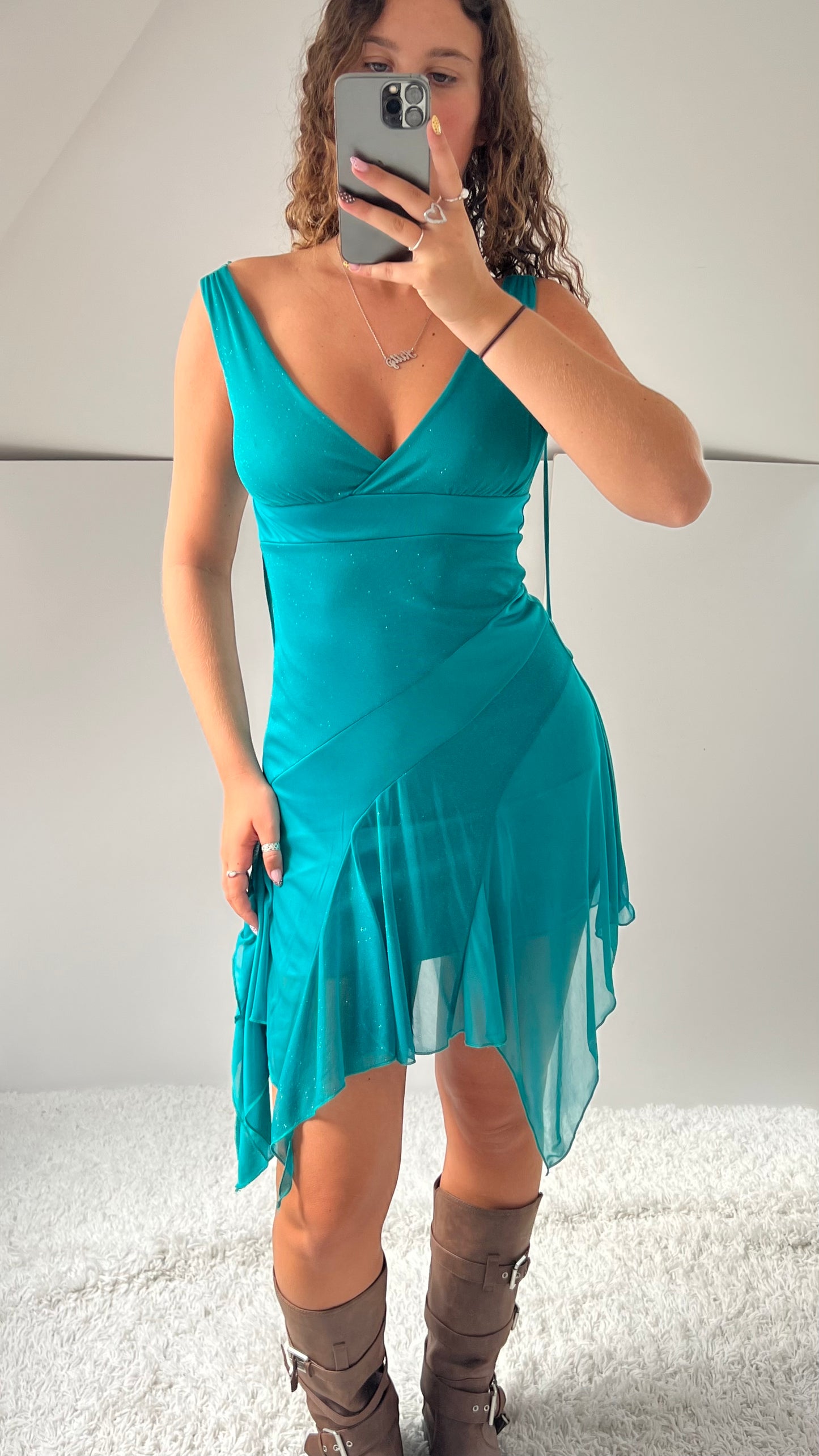 00s blue mesh fairy dress- size S