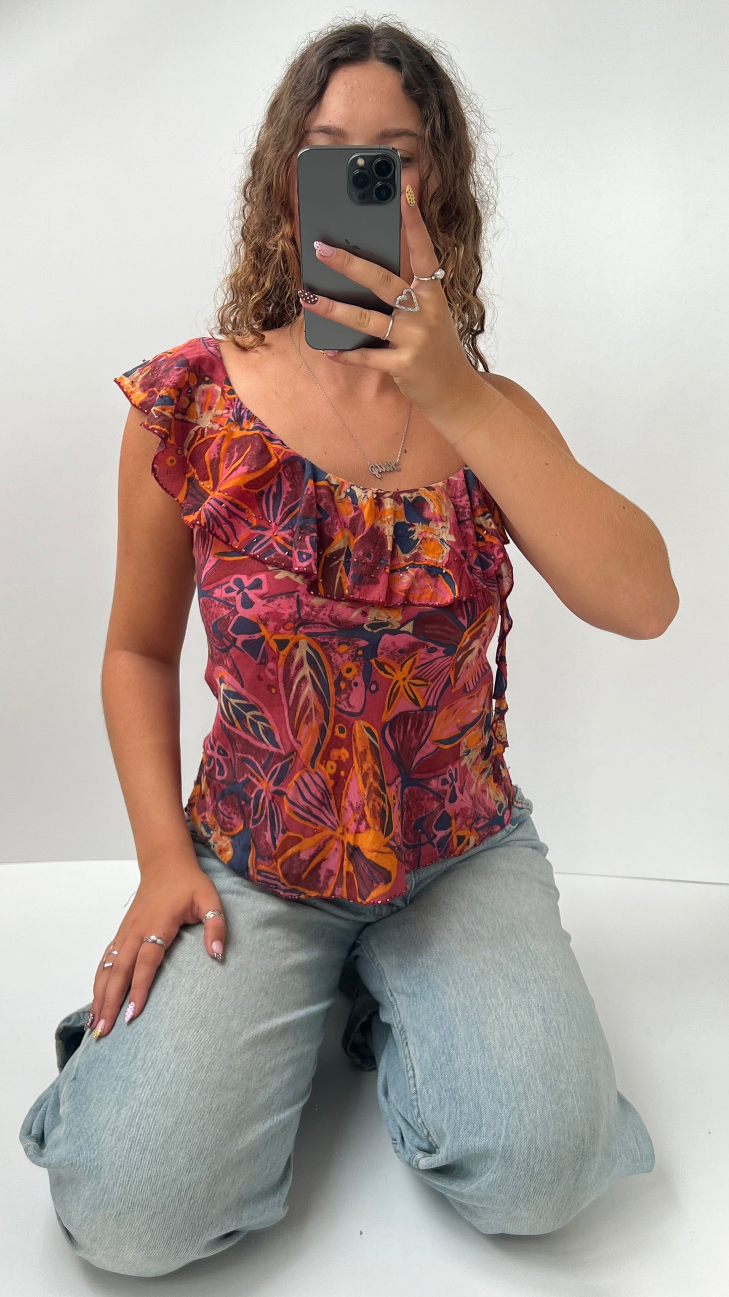 00s DKNY patterned cami- size S