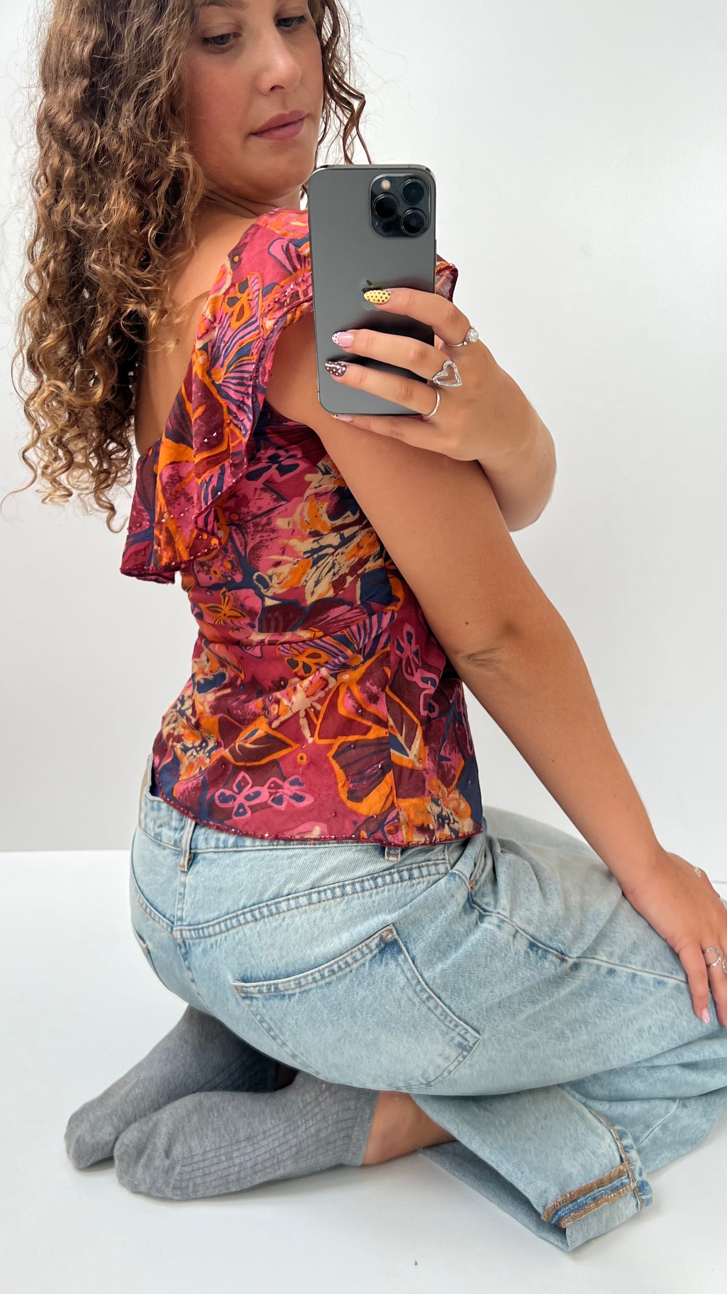 00s DKNY patterned cami- size S