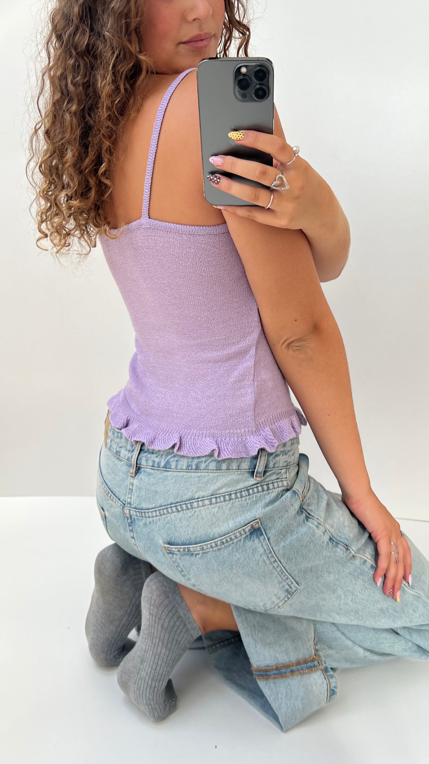 00s lilac knit cami- size S