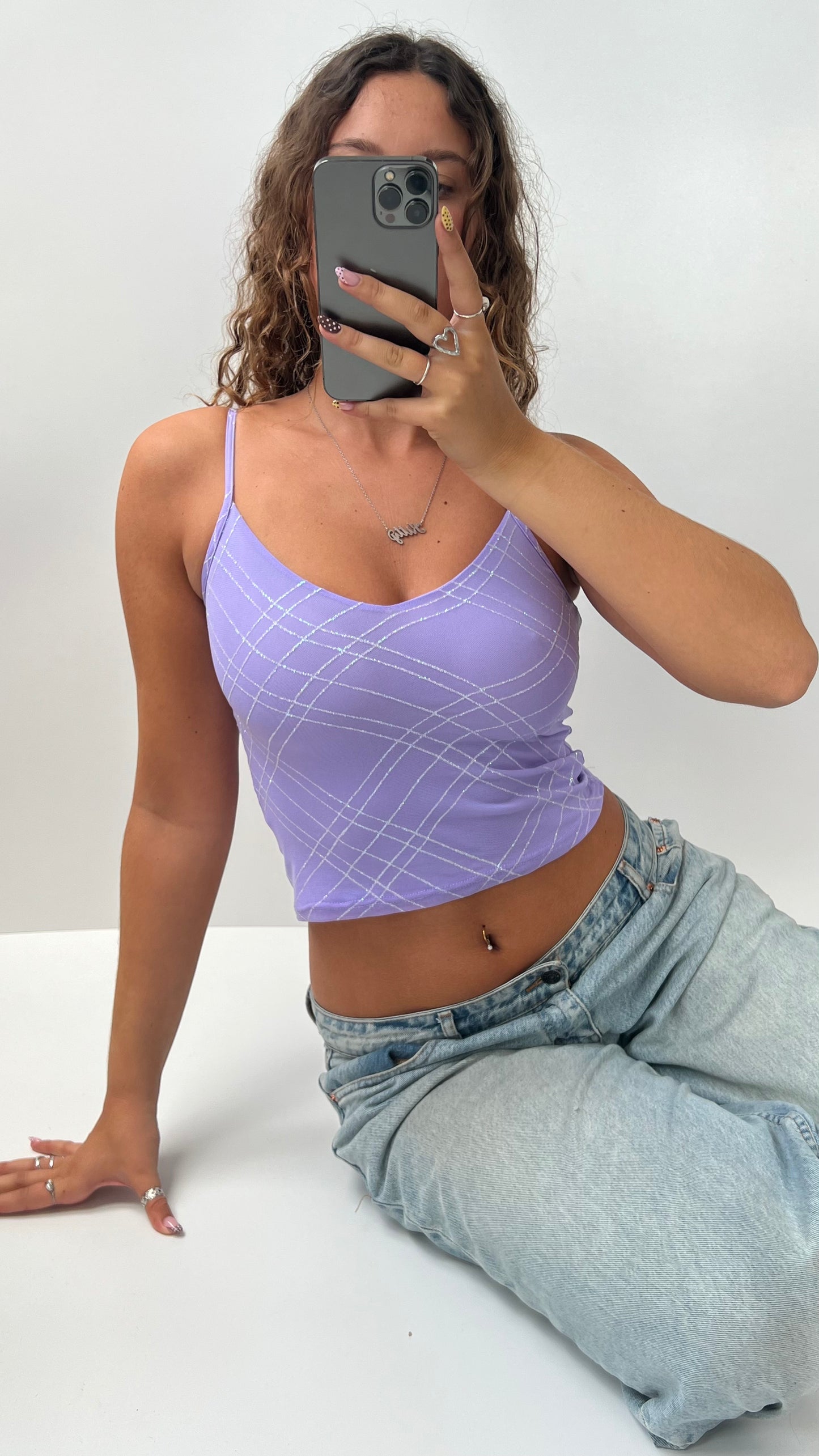 00s purple mesh cami- size S
