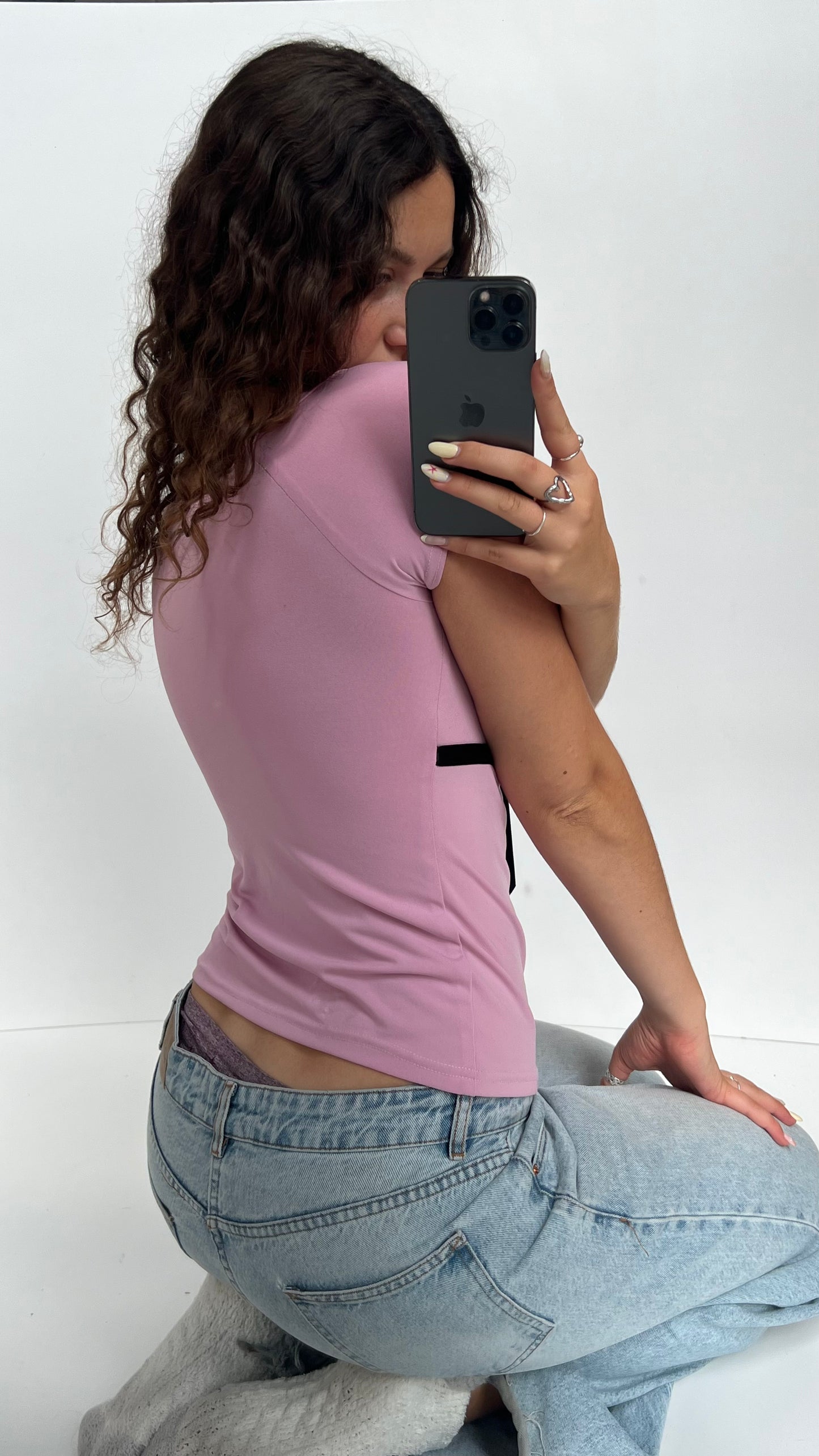 00s pink baby tee- size M