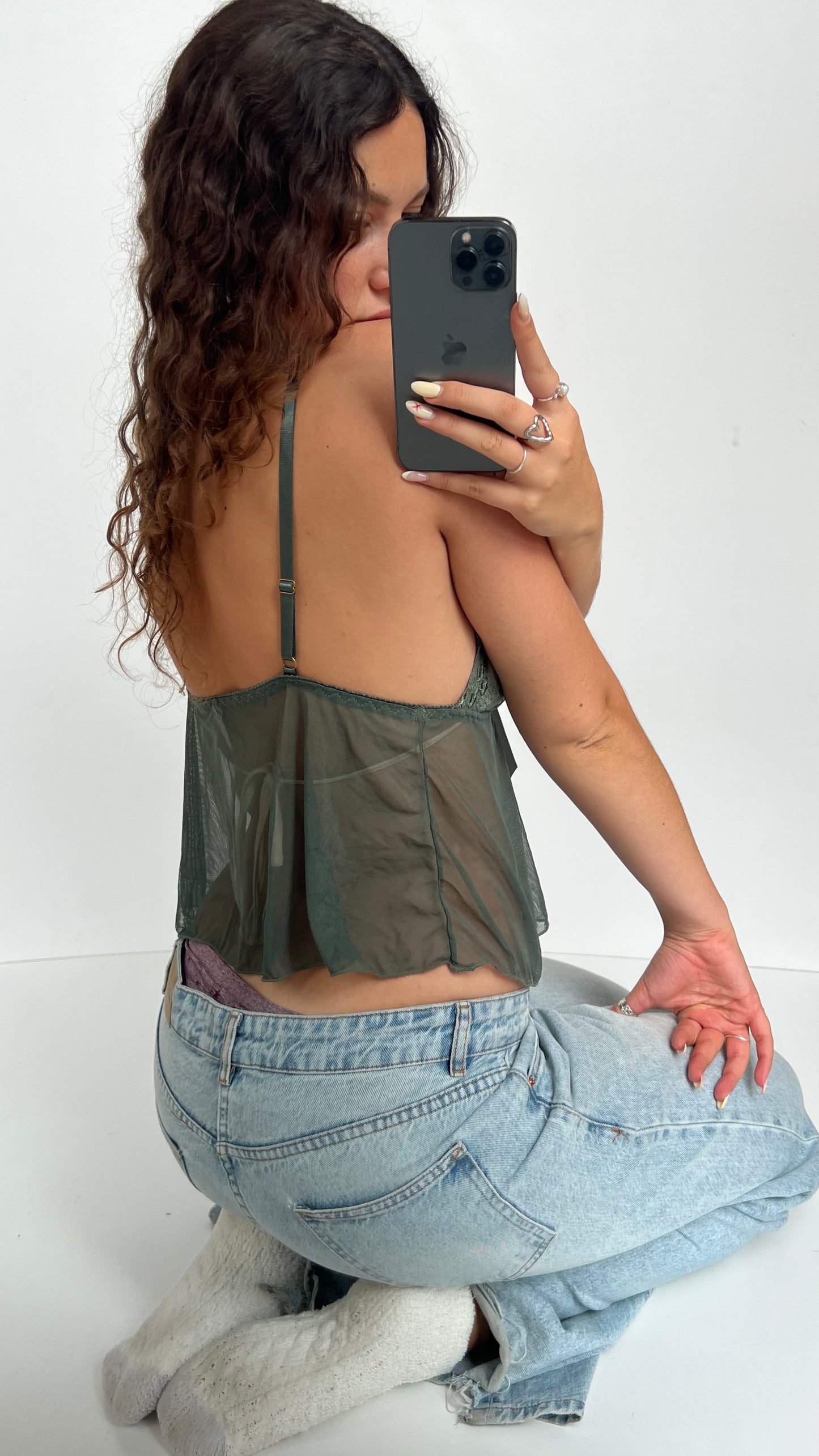 00s green mesh cami- size S