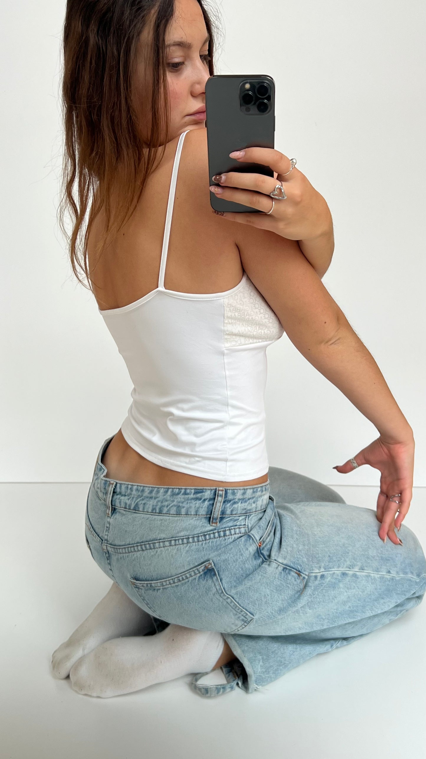 00s white corset cami- size S