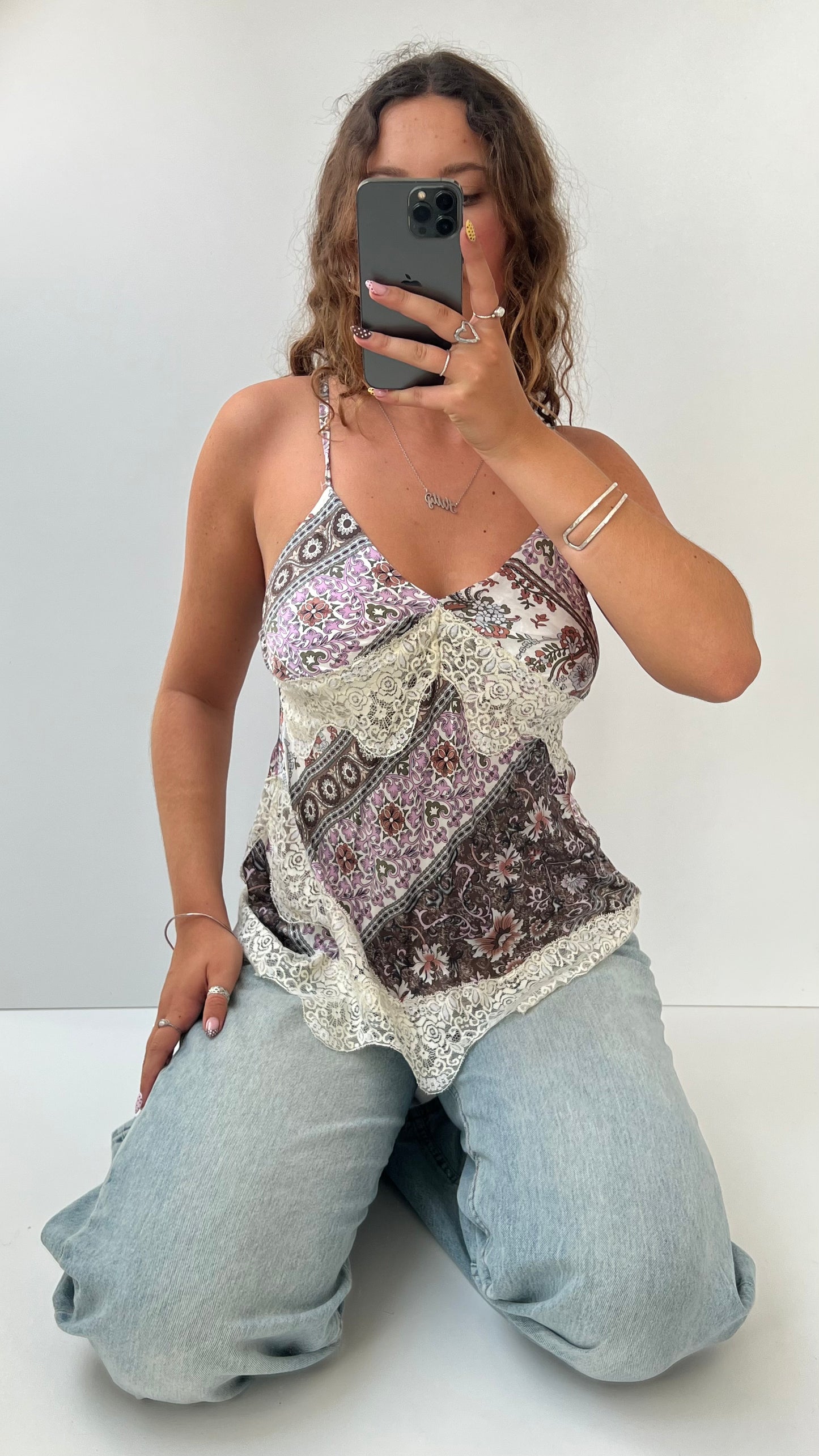 00s purple patterned cami- size S