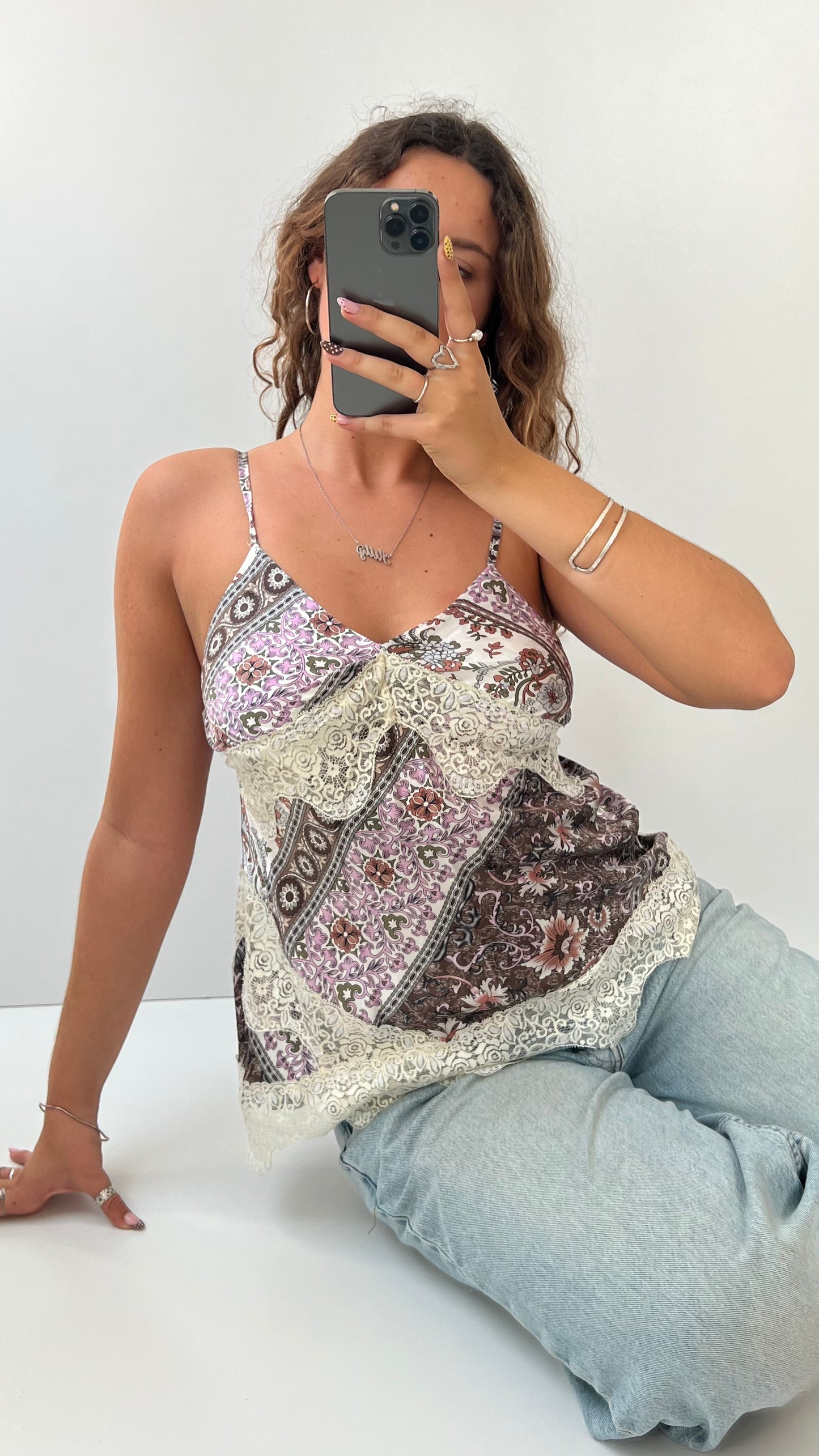 00s purple patterned cami- size S