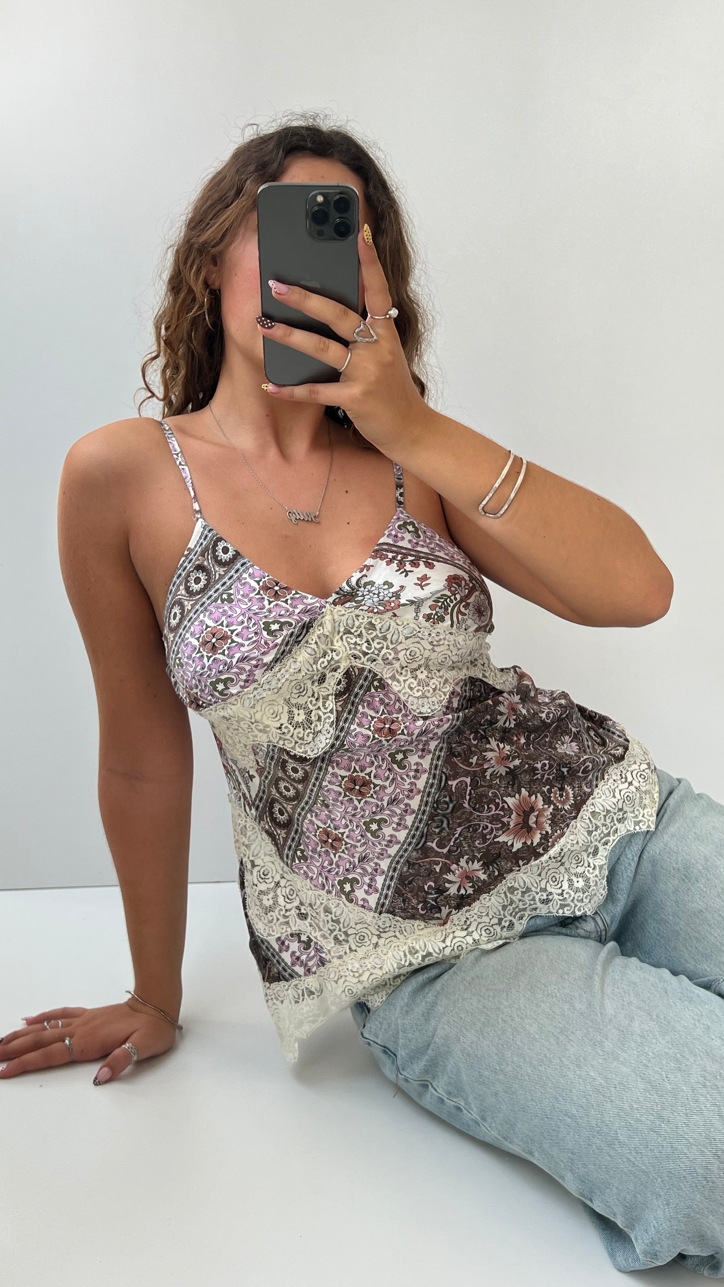 00s purple patterned cami- size S