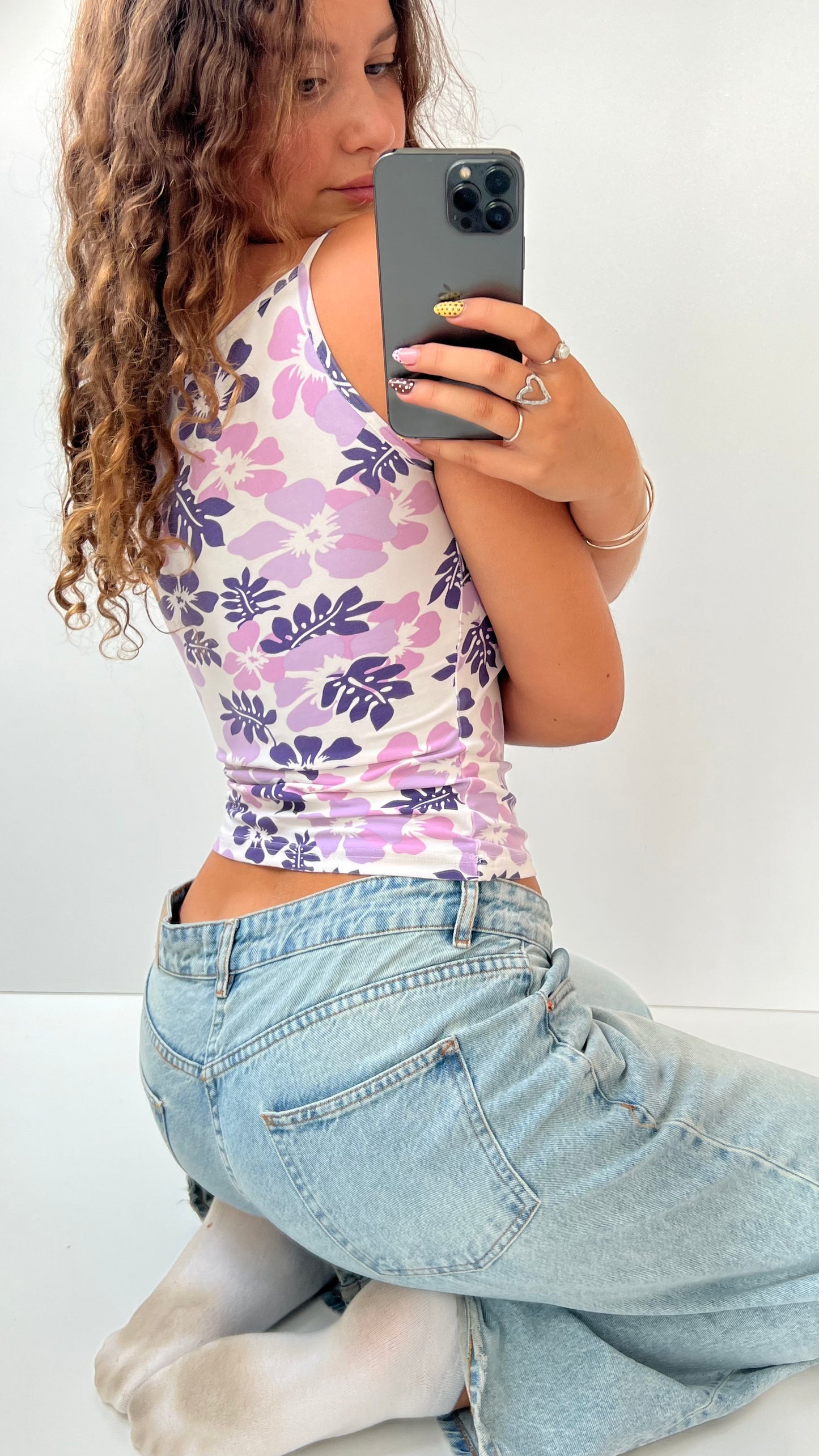 00s purple hibiscus cami- size S