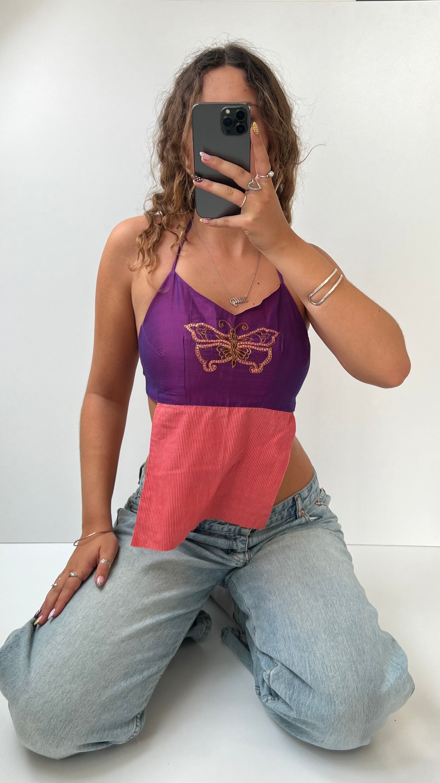 00s backless butterfly cami- size M
