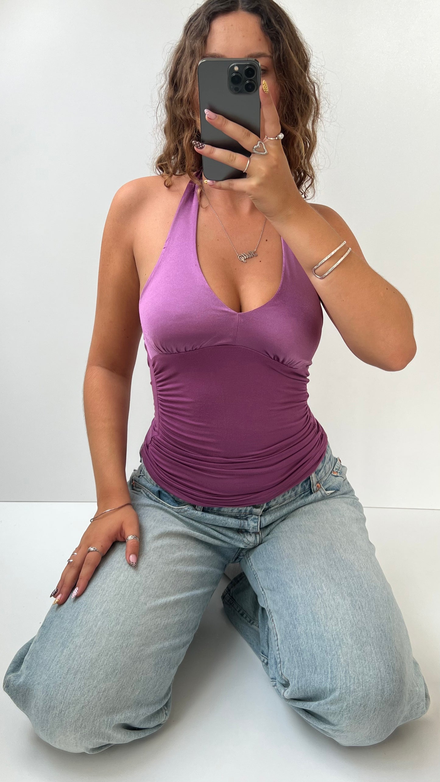 00s purple halter cami- size XS