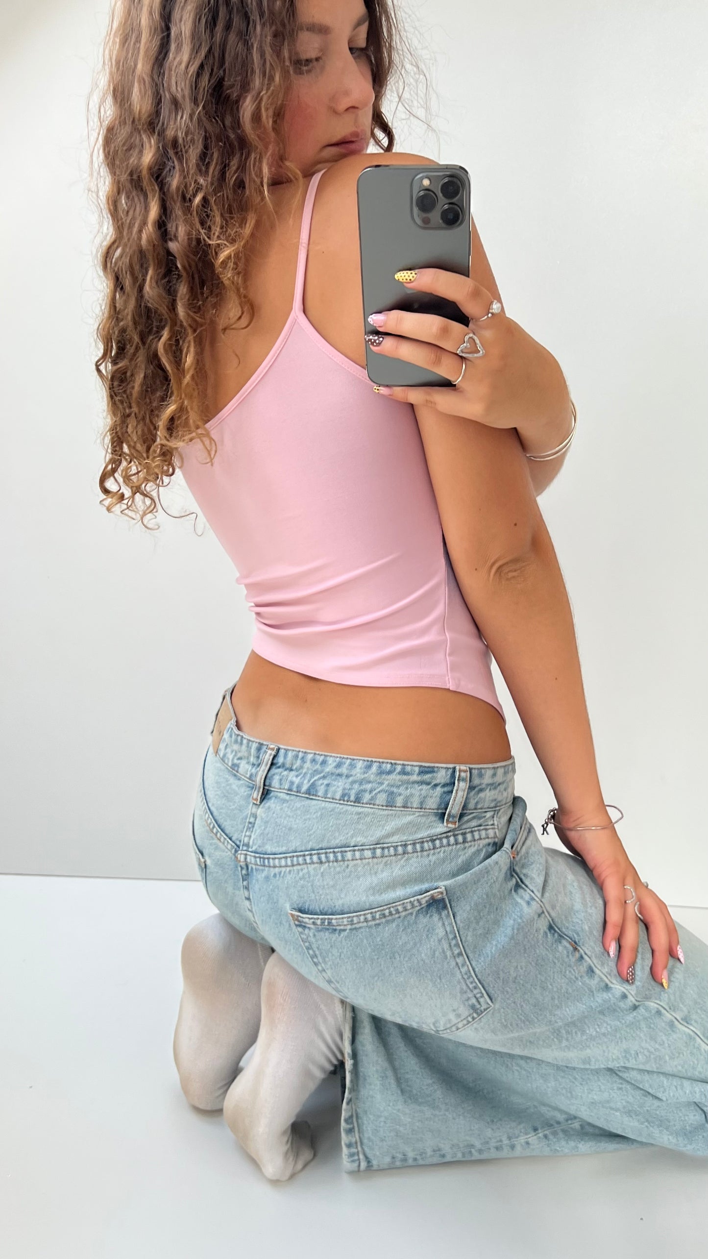 00s pink patterned cami- size S/M
