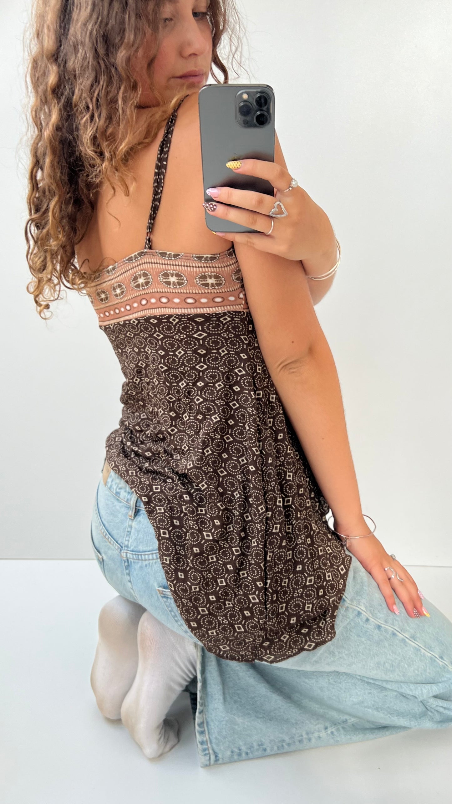 00s brown babydoll cami- size M