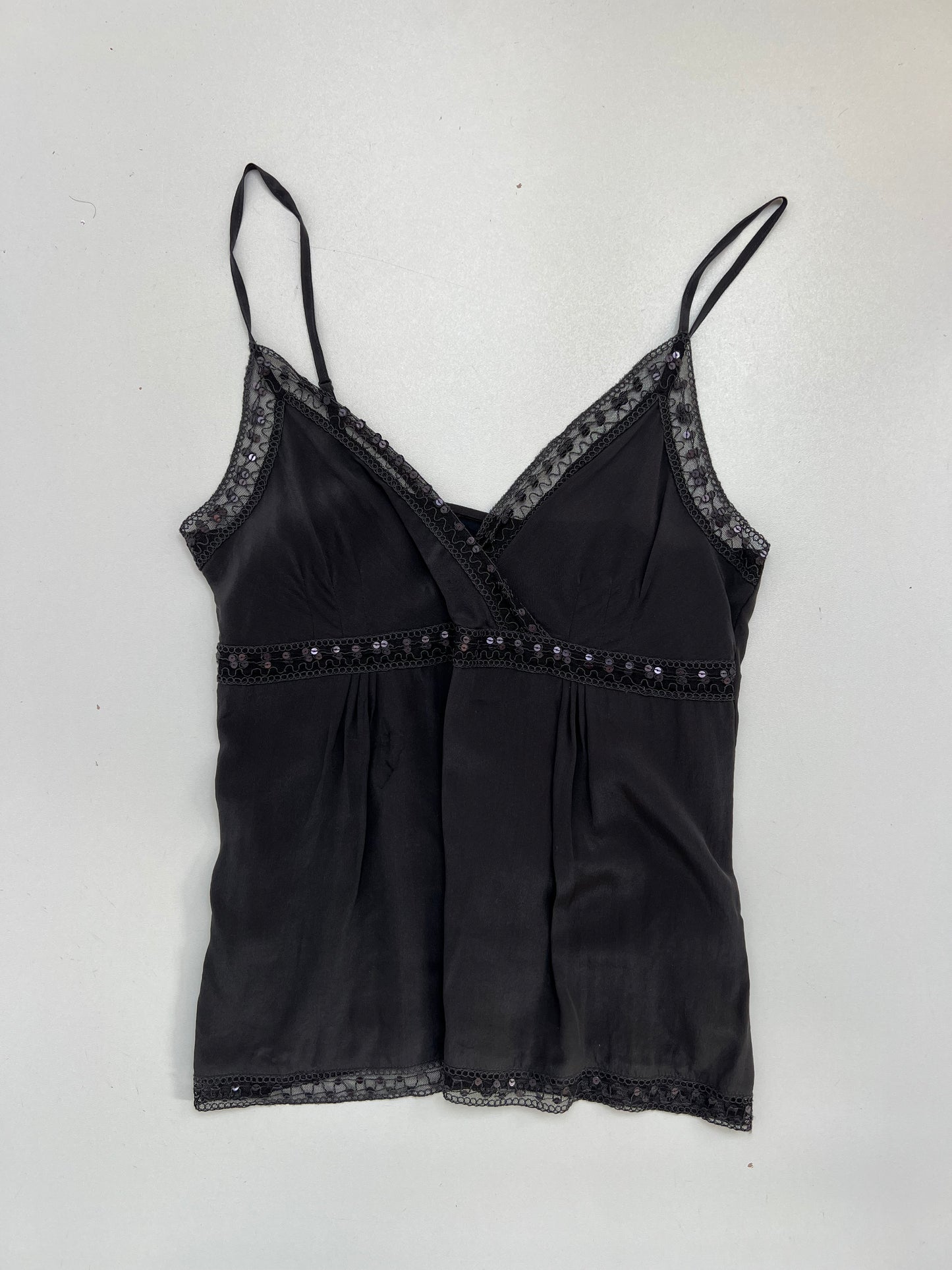 00s grey silk sequin cami- size XS
