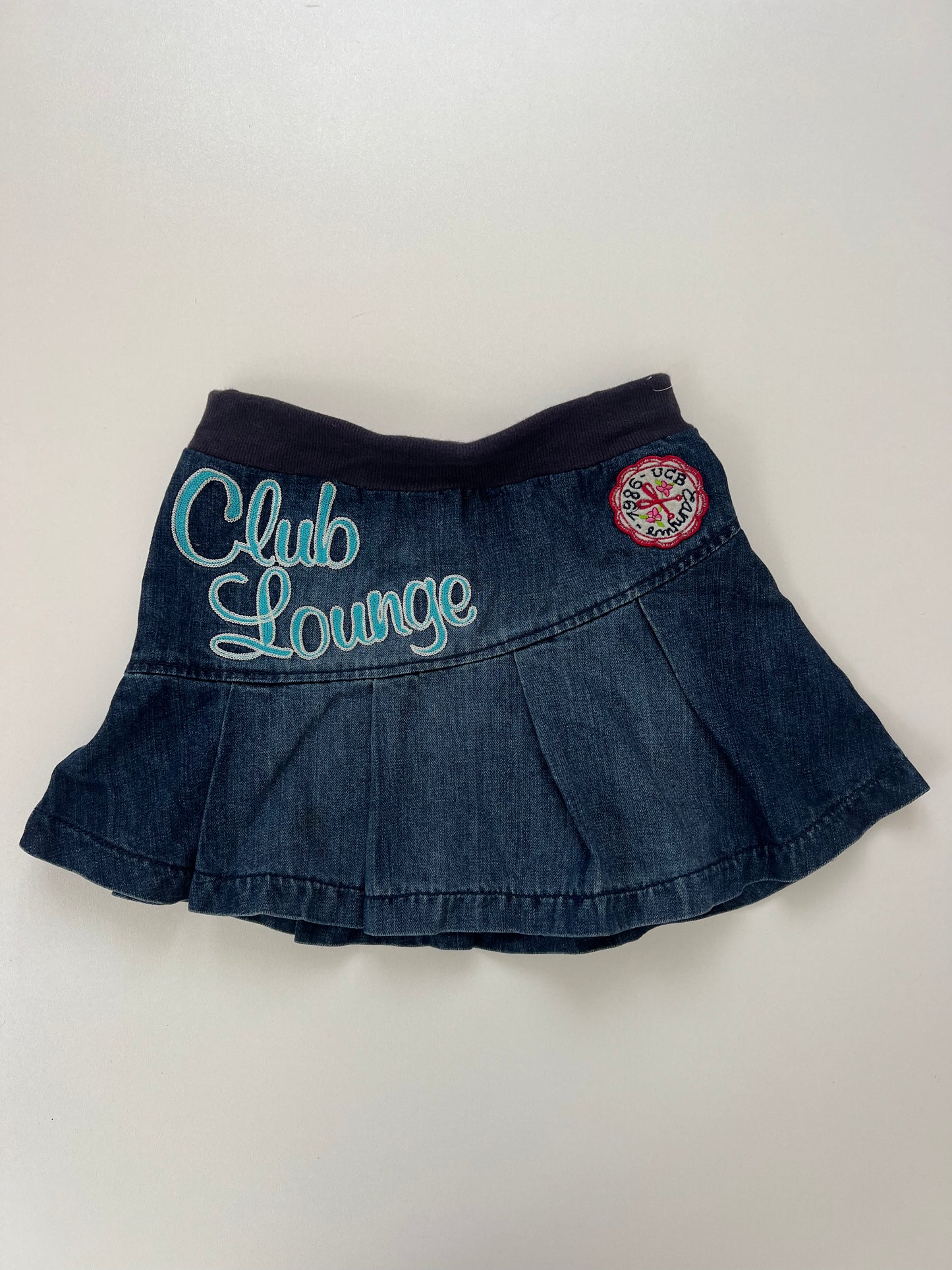 00s denim pleated mini skirt- size XS