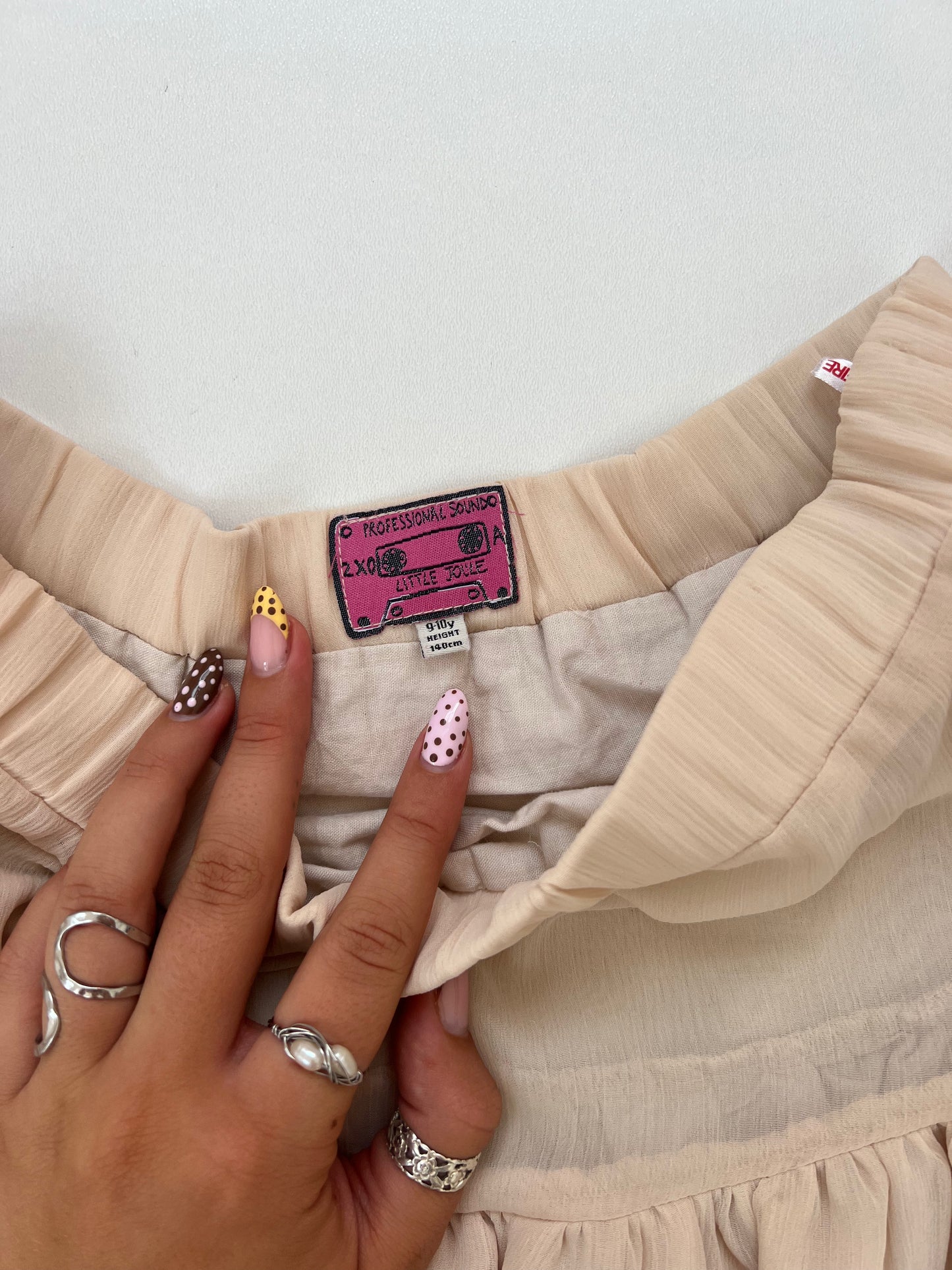00s pink mesh ruffle mini skirt- size XS