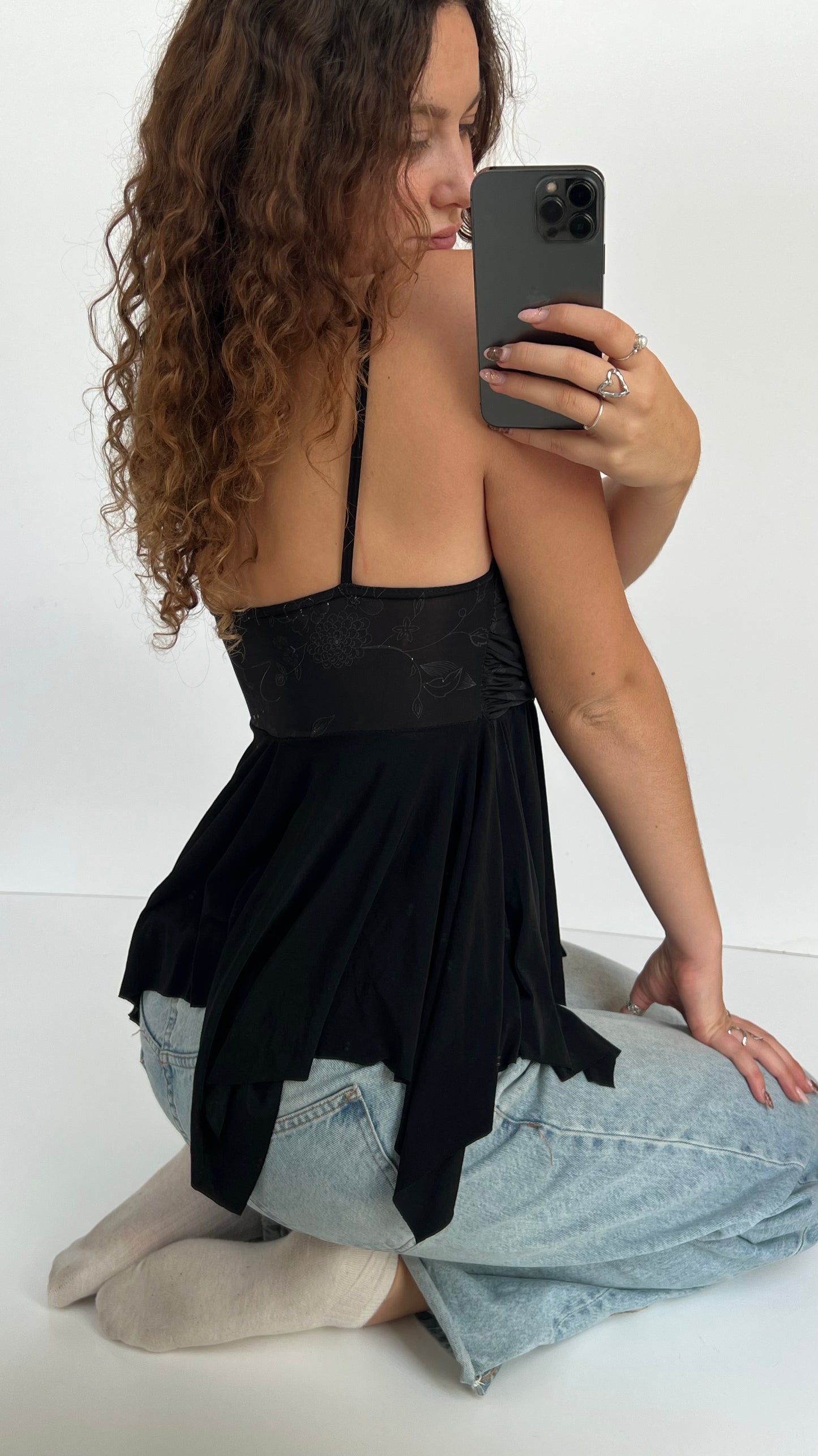 00s black babydoll cami- size M