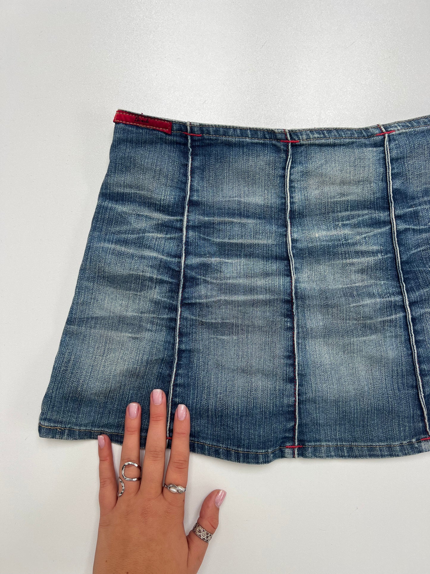 00s low rise denim mini skirt- size XS