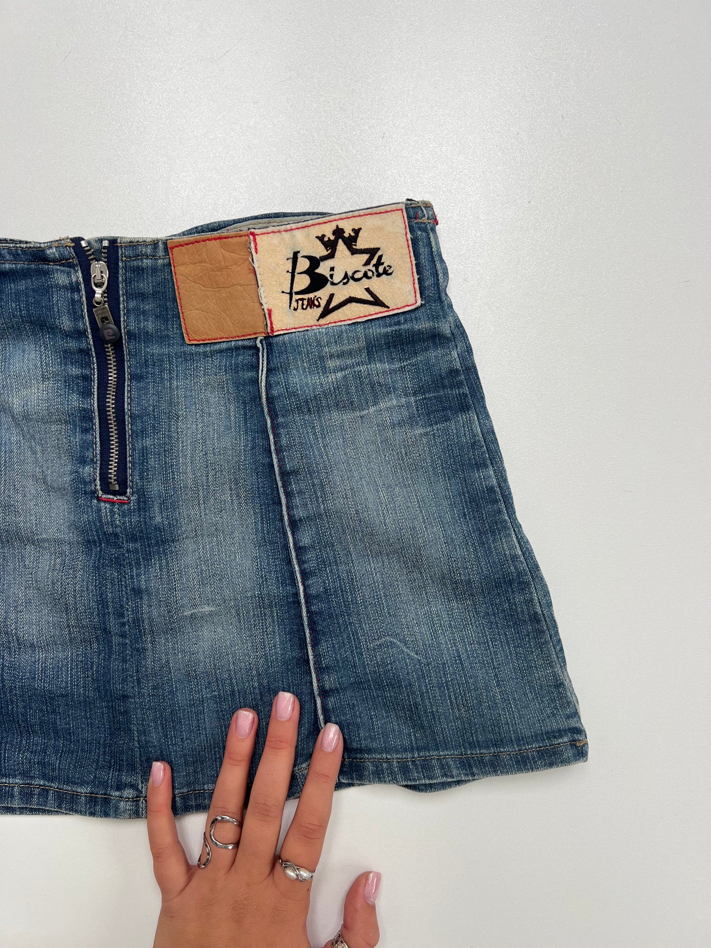 00s low rise denim mini skirt- size XS