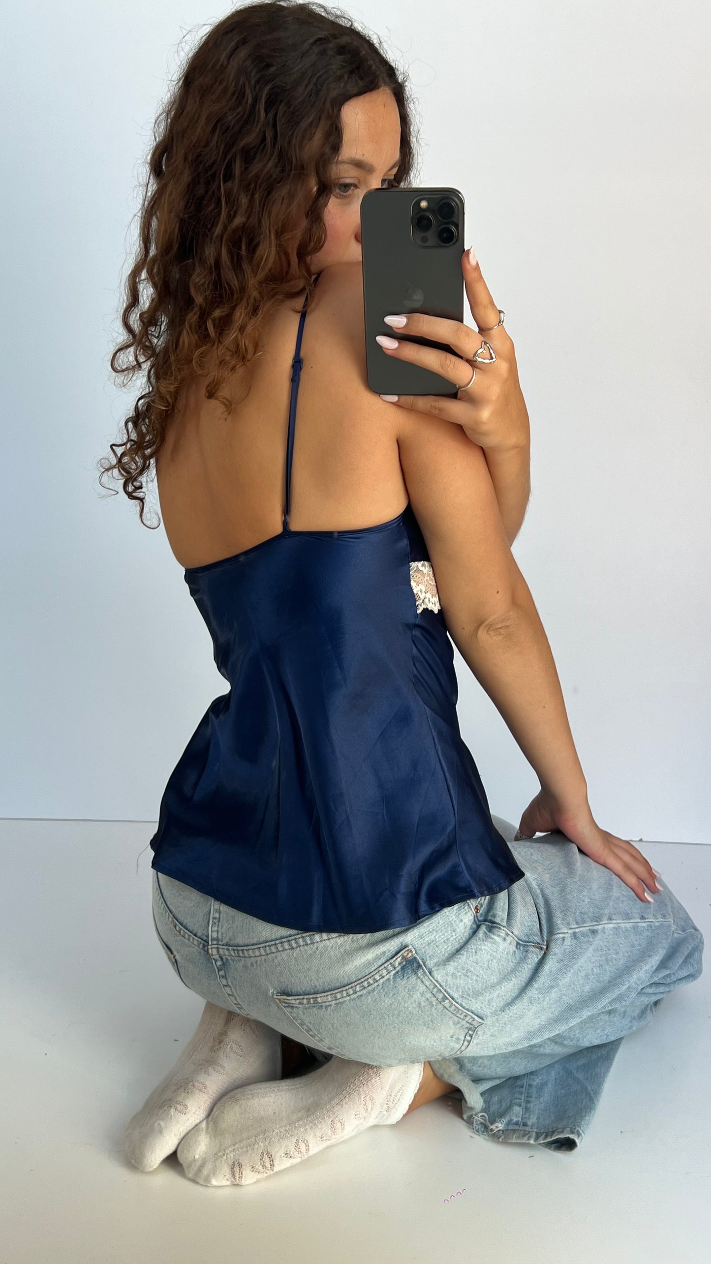 00s navy lace cami- size M
