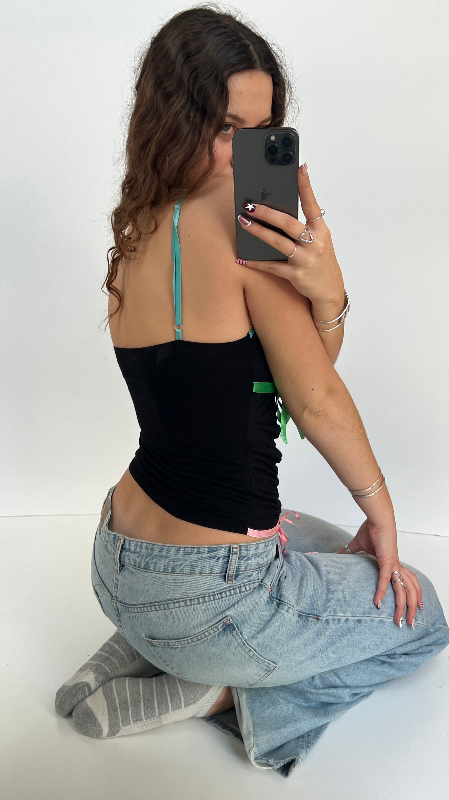 00s black ribbon cami- size S/M