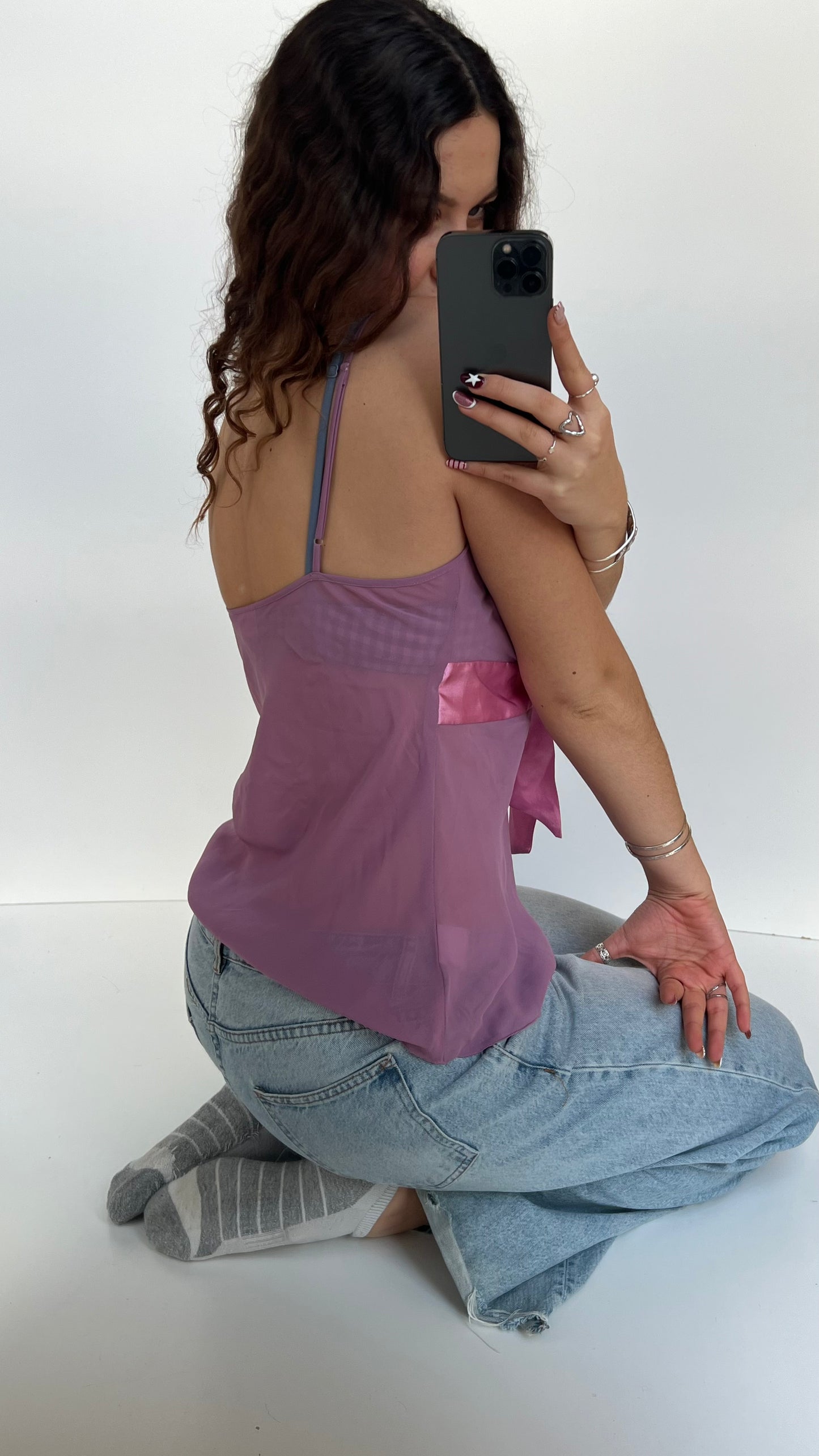 00s purple mesh cami- size L