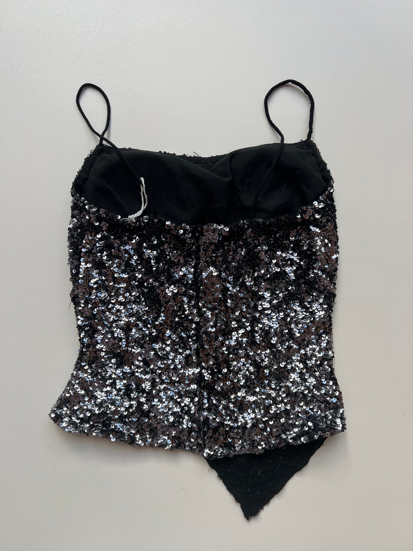 00s black silver sequin cami- size XS