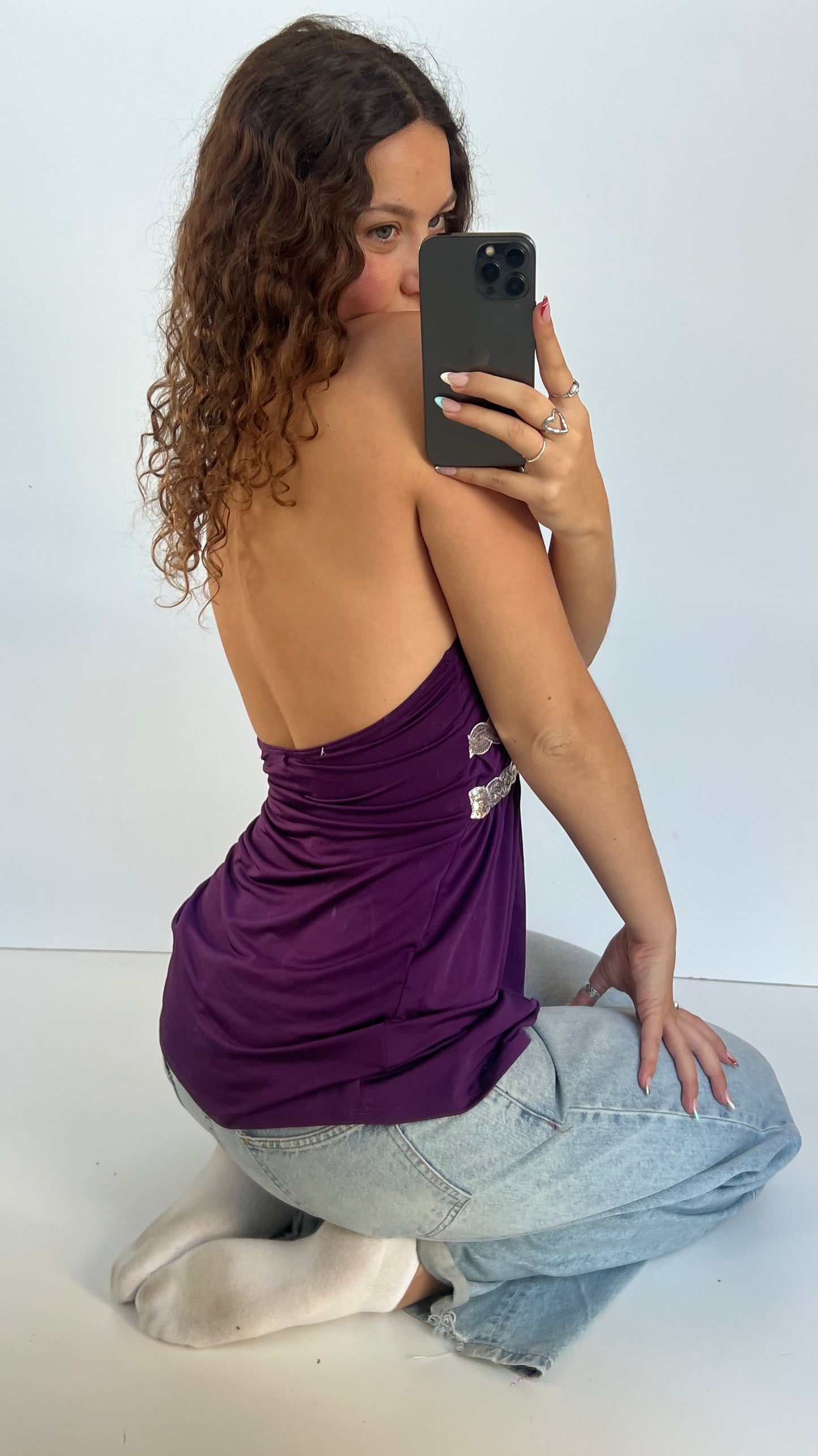 00s purple sequin cami- size M