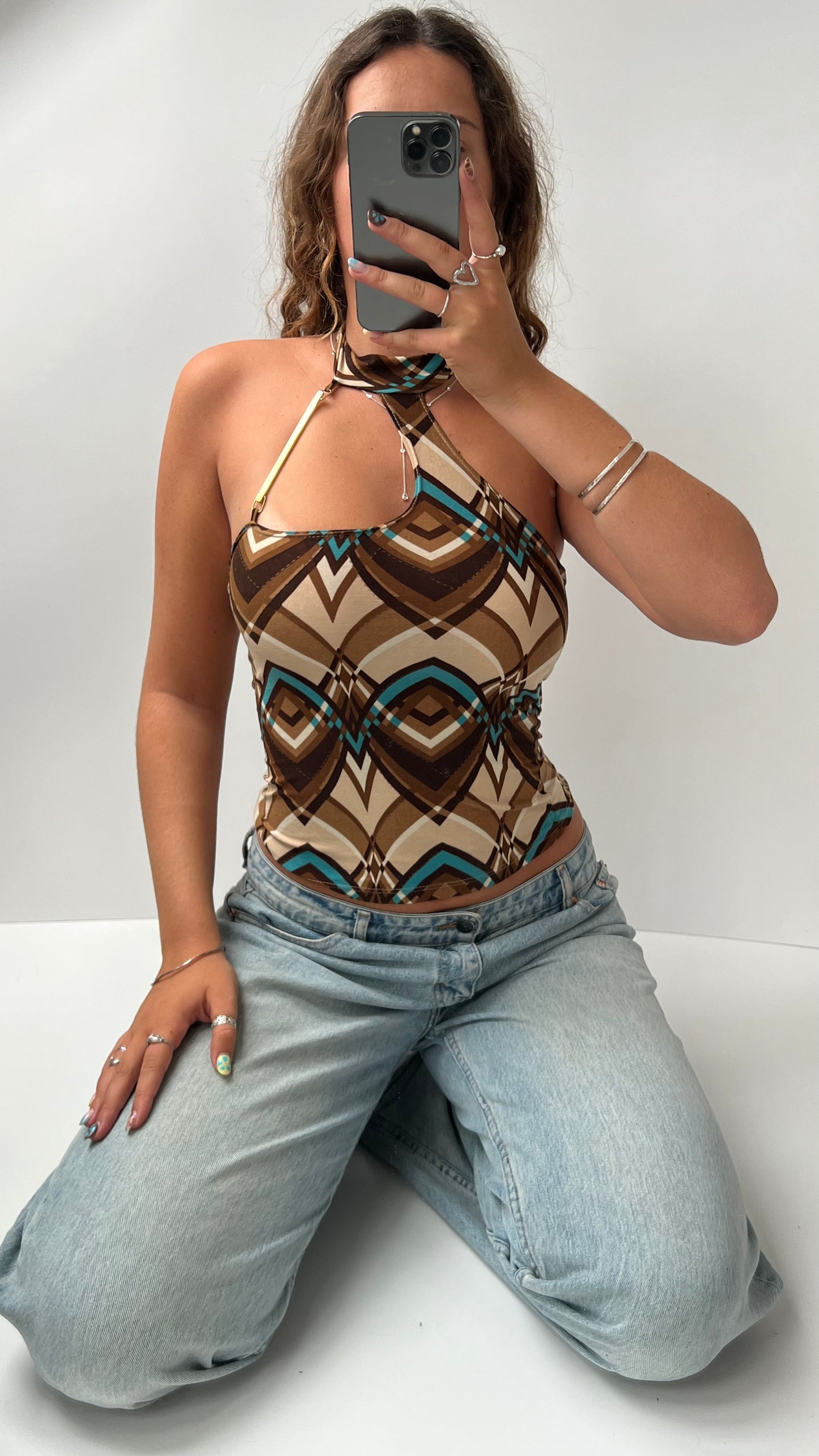 00s brown patterned cami- size S/M
