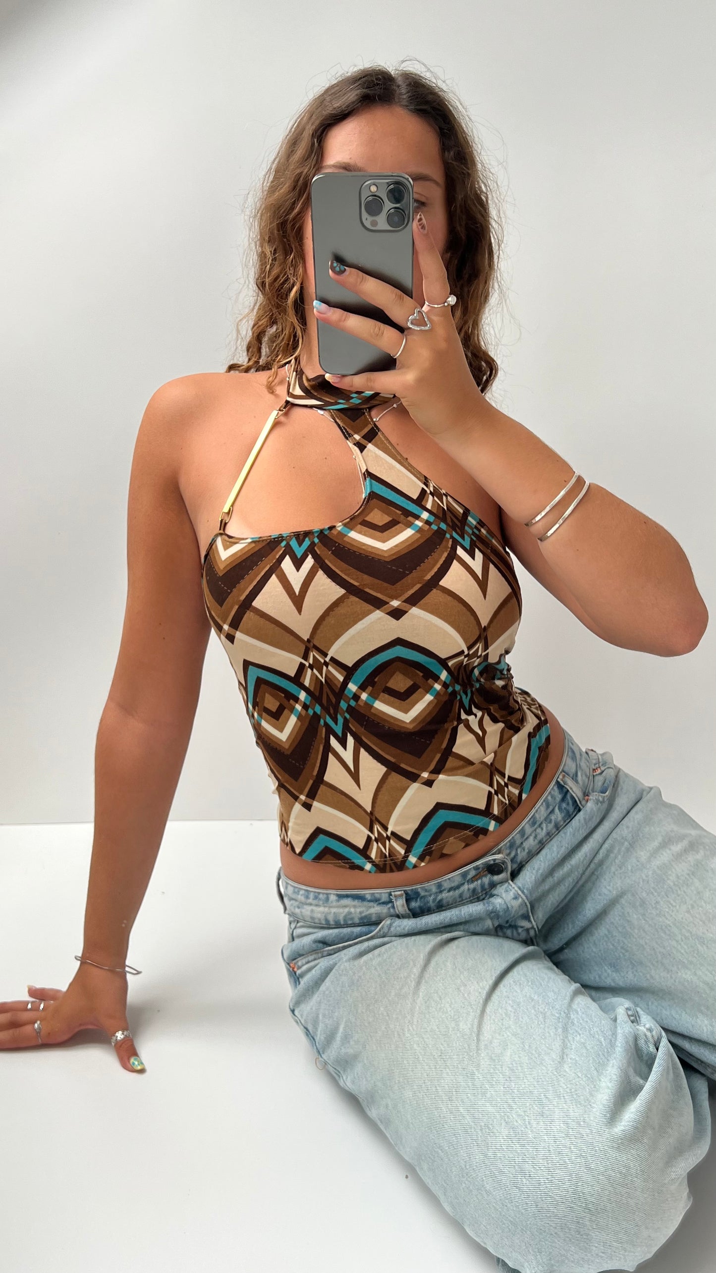 00s brown patterned cami- size S/M