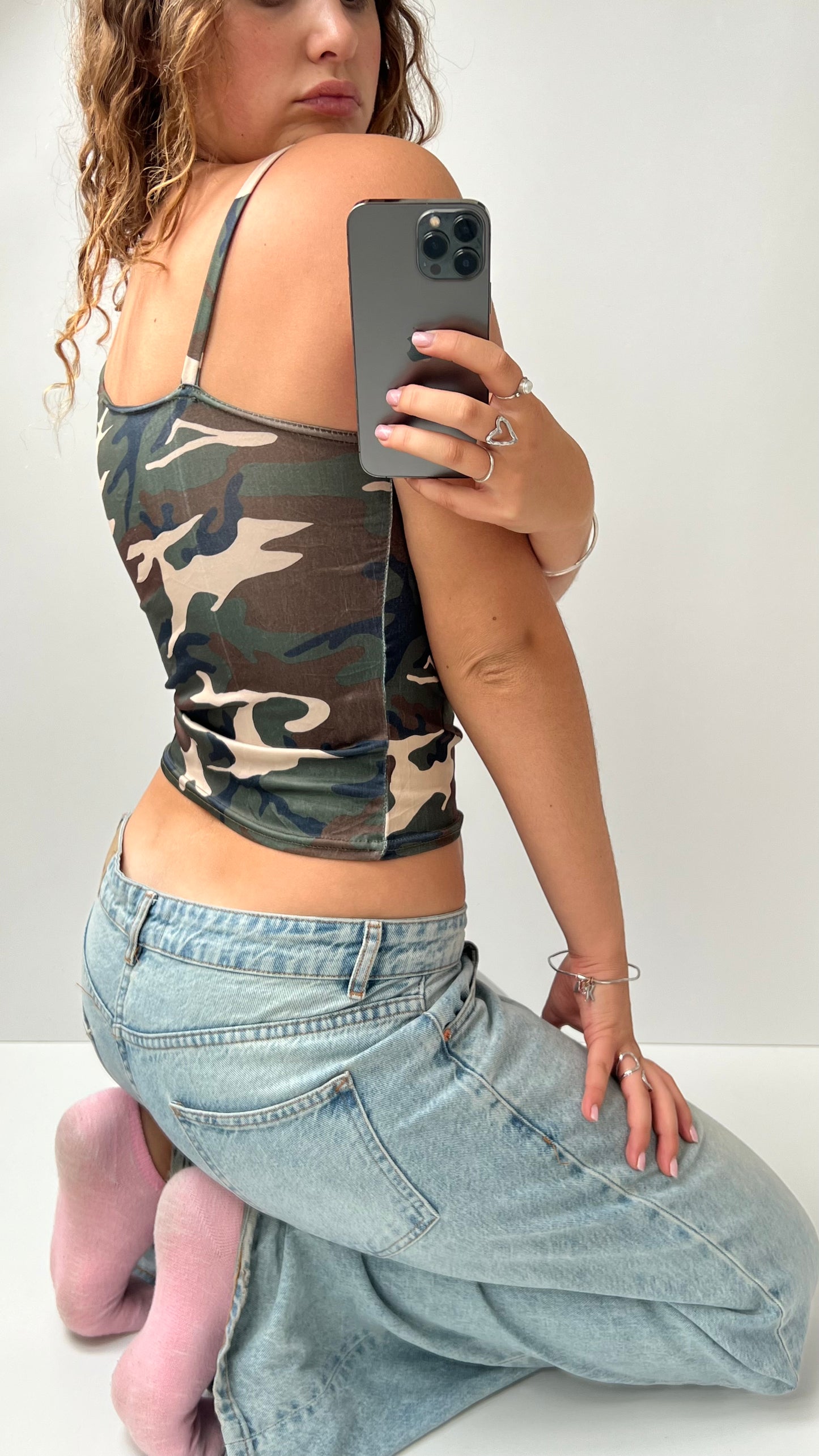00s camo print cami- size S