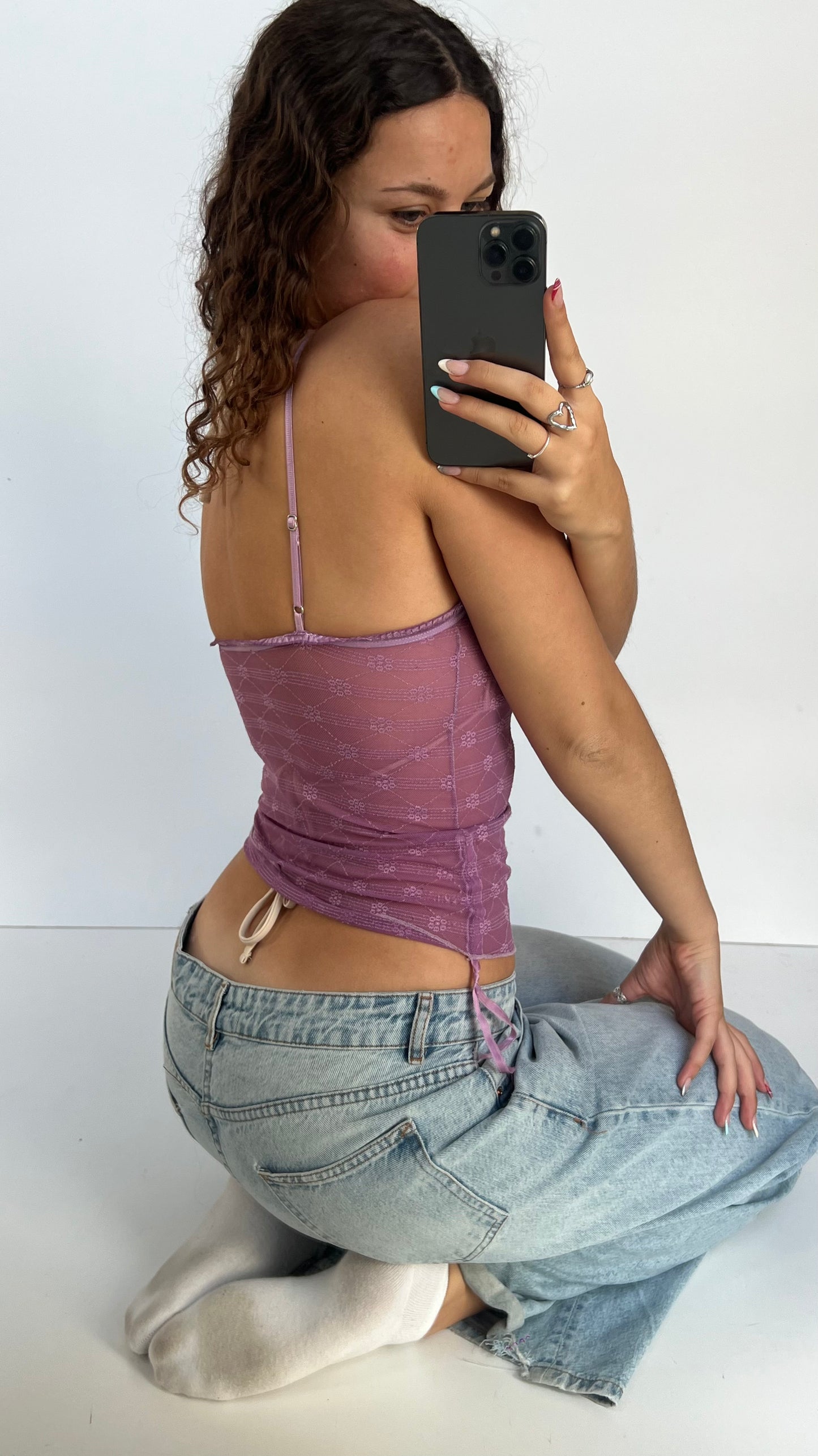 00s purple mesh cami- size S