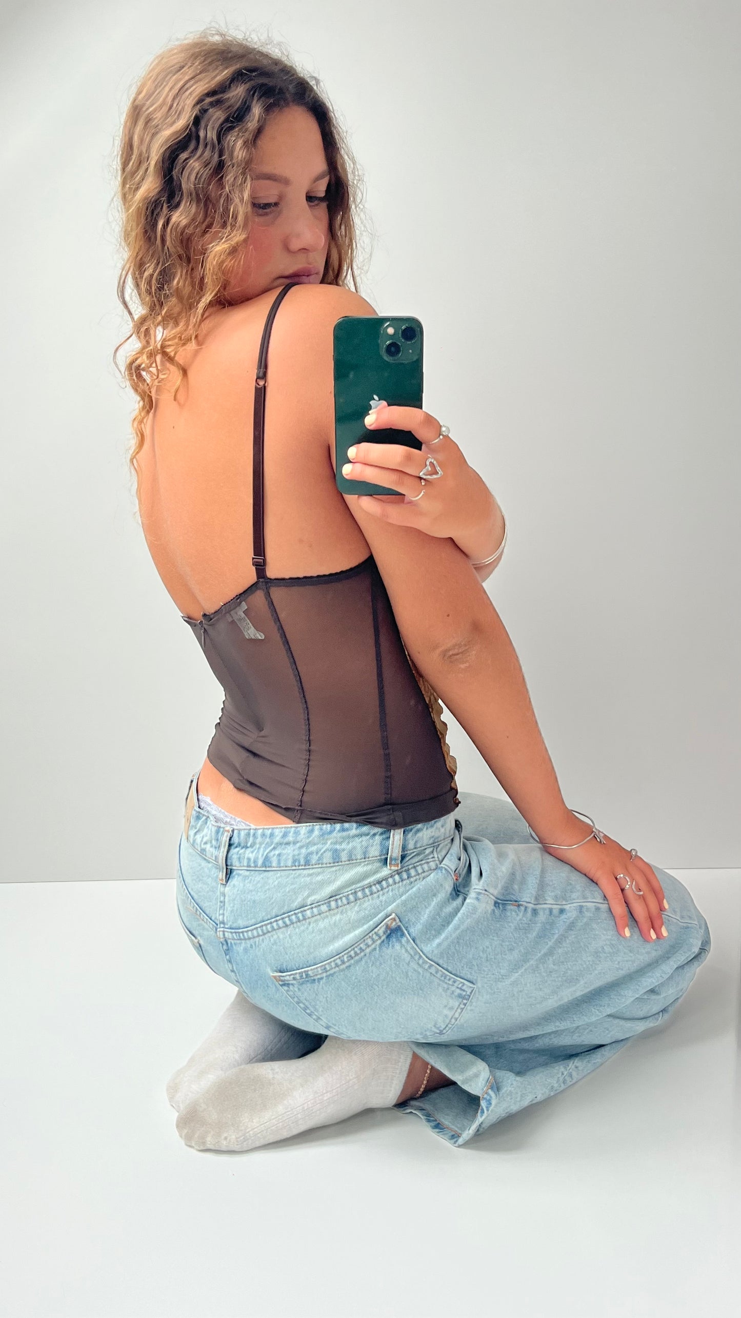 00s brown snake corset top- size S