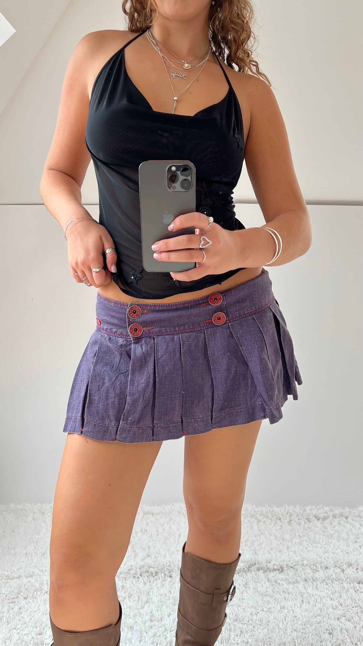 00s purple Miss Sixty mini skirt- size M