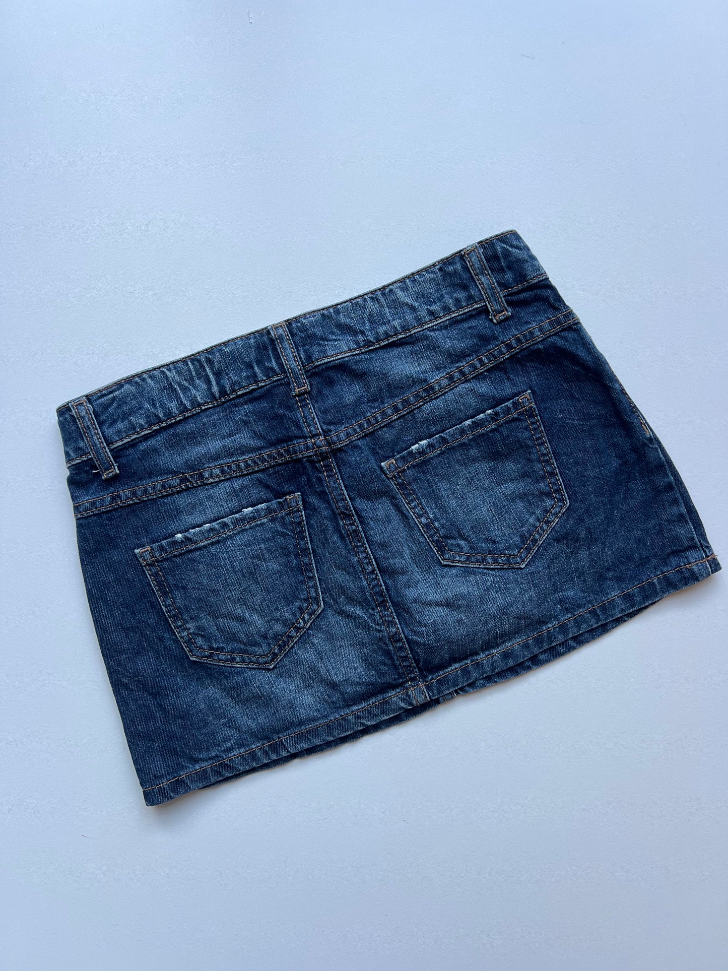 00s denim stud mini skirt- size XS