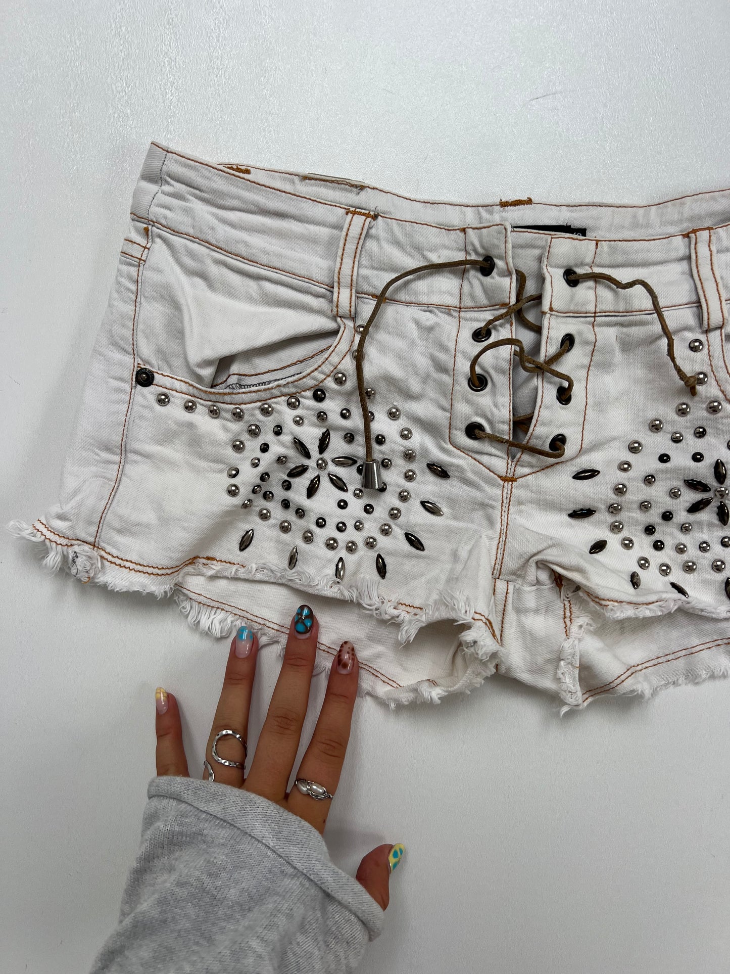 00s white micro shorts- size XS