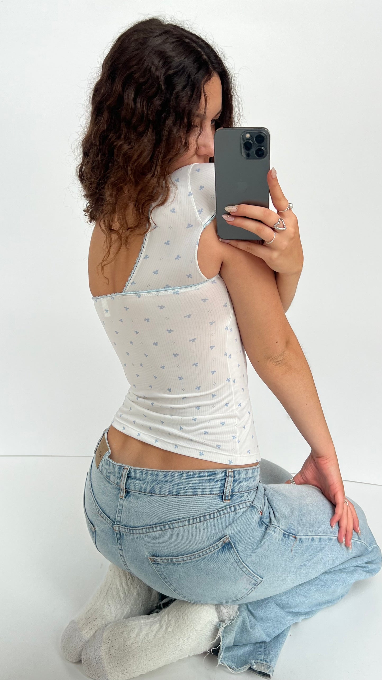 00s white milkmaid cami- size M