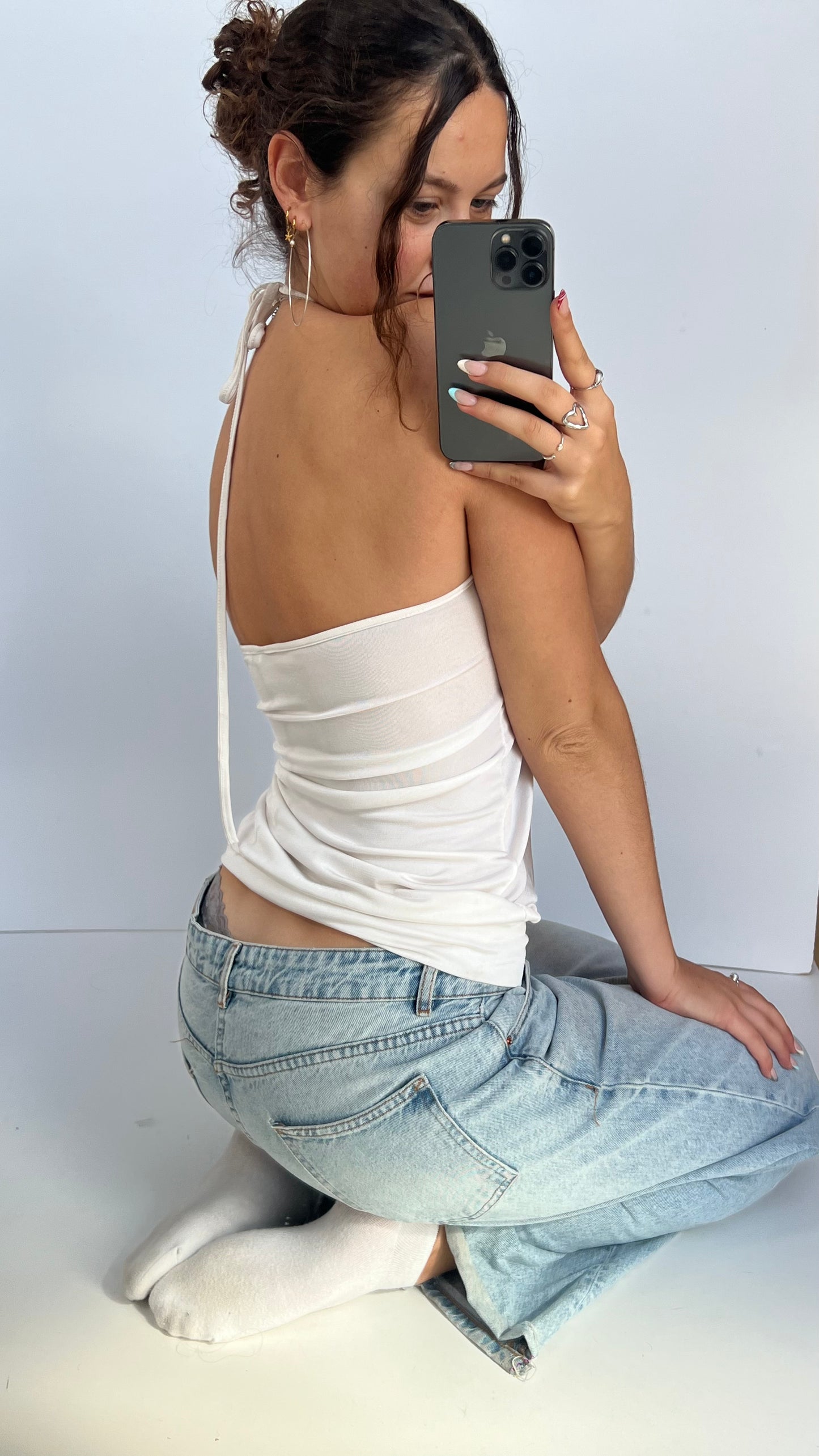 00s white babydoll cami- size M