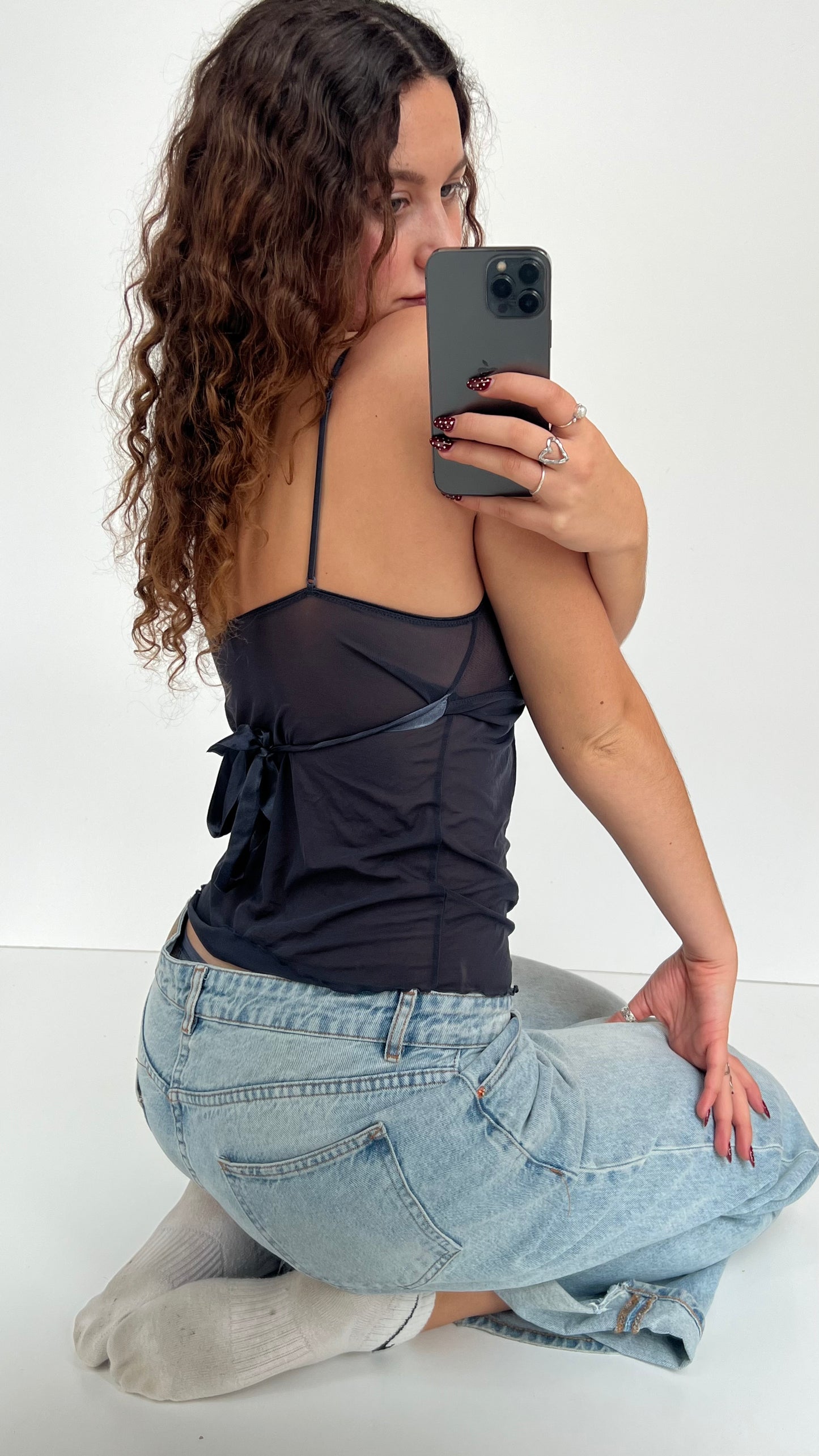 00s navy mesh cami- size M