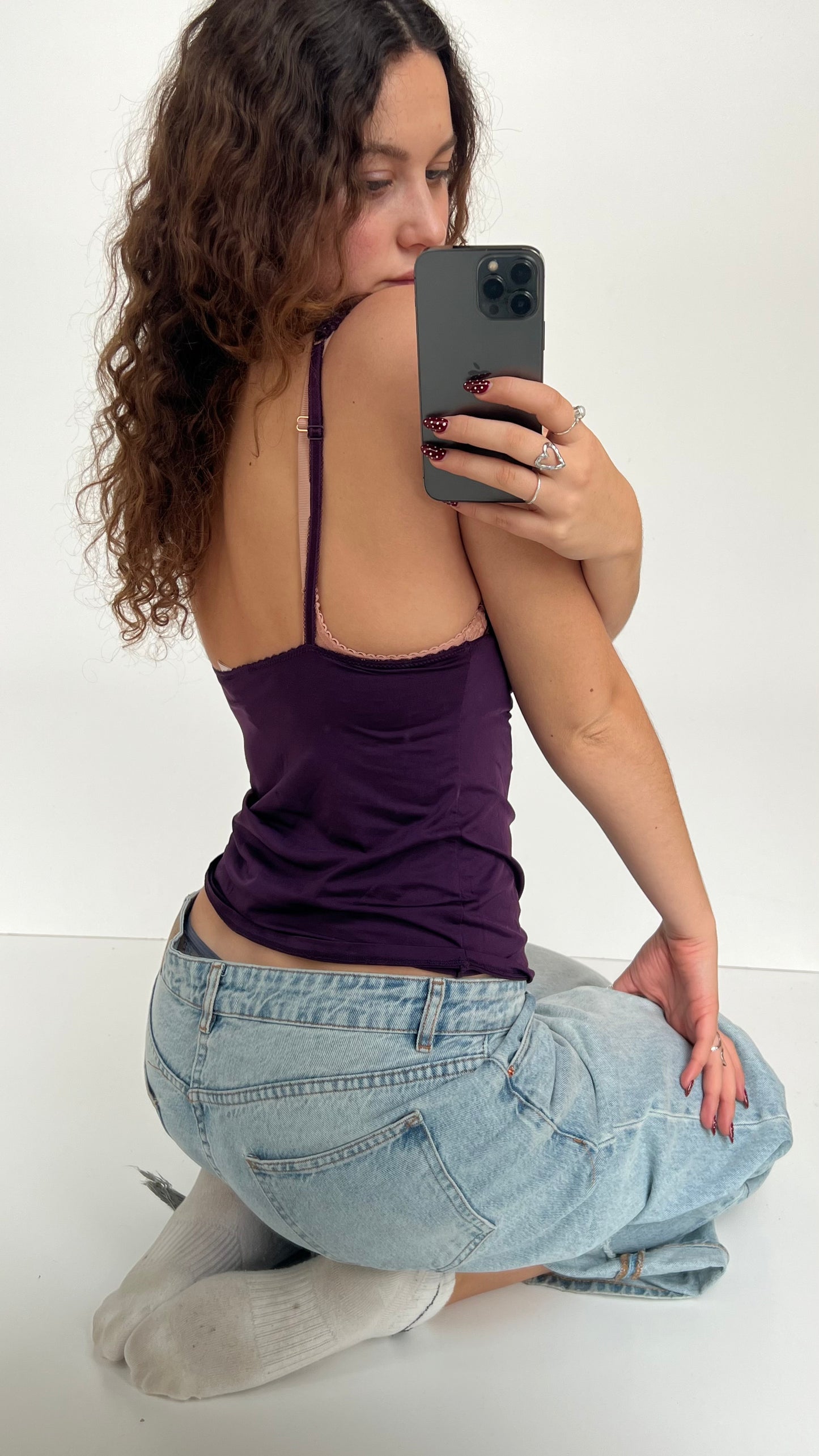 00s purple lace cami- size S