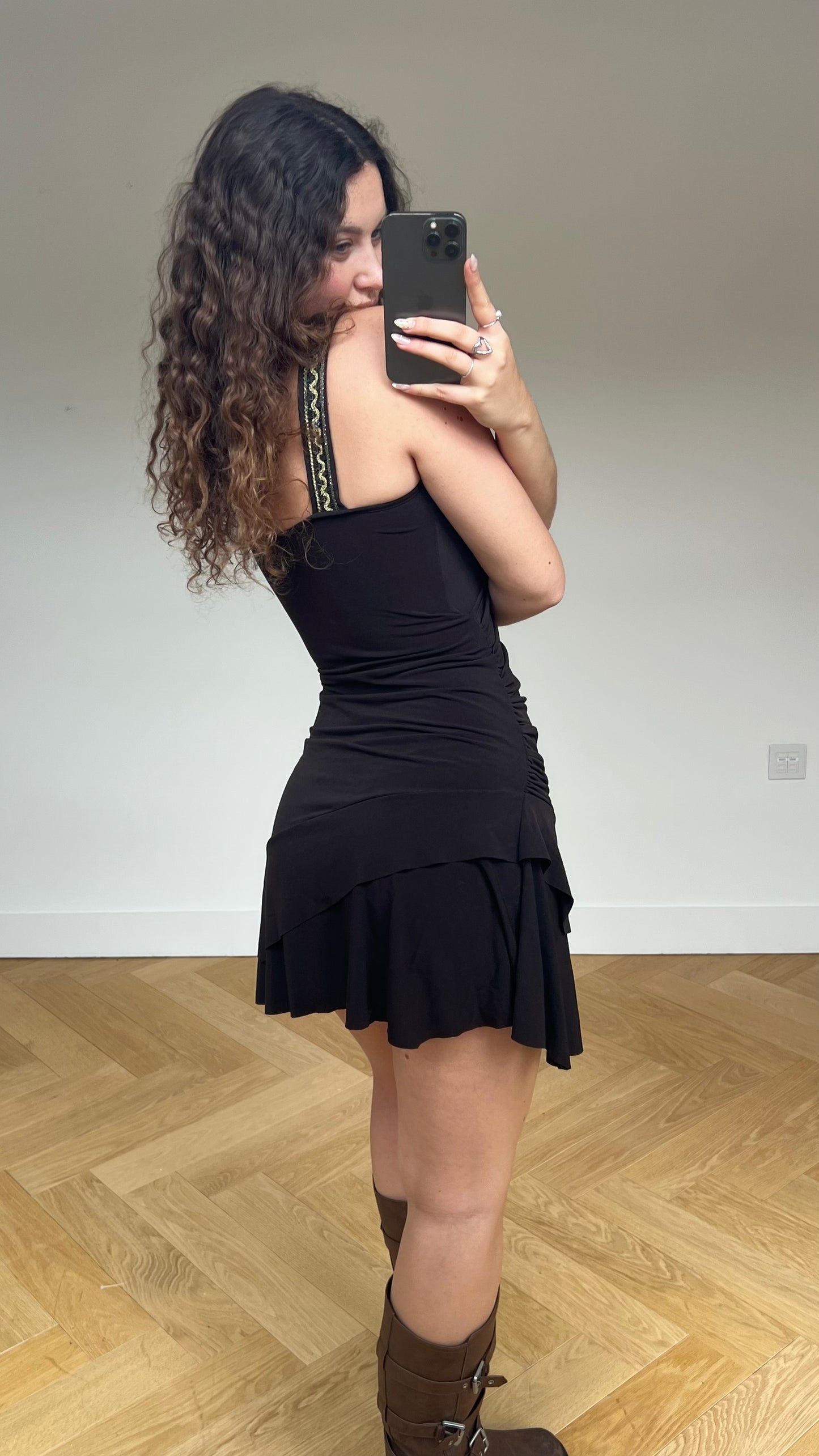 00s brown sequin mini dress- size M