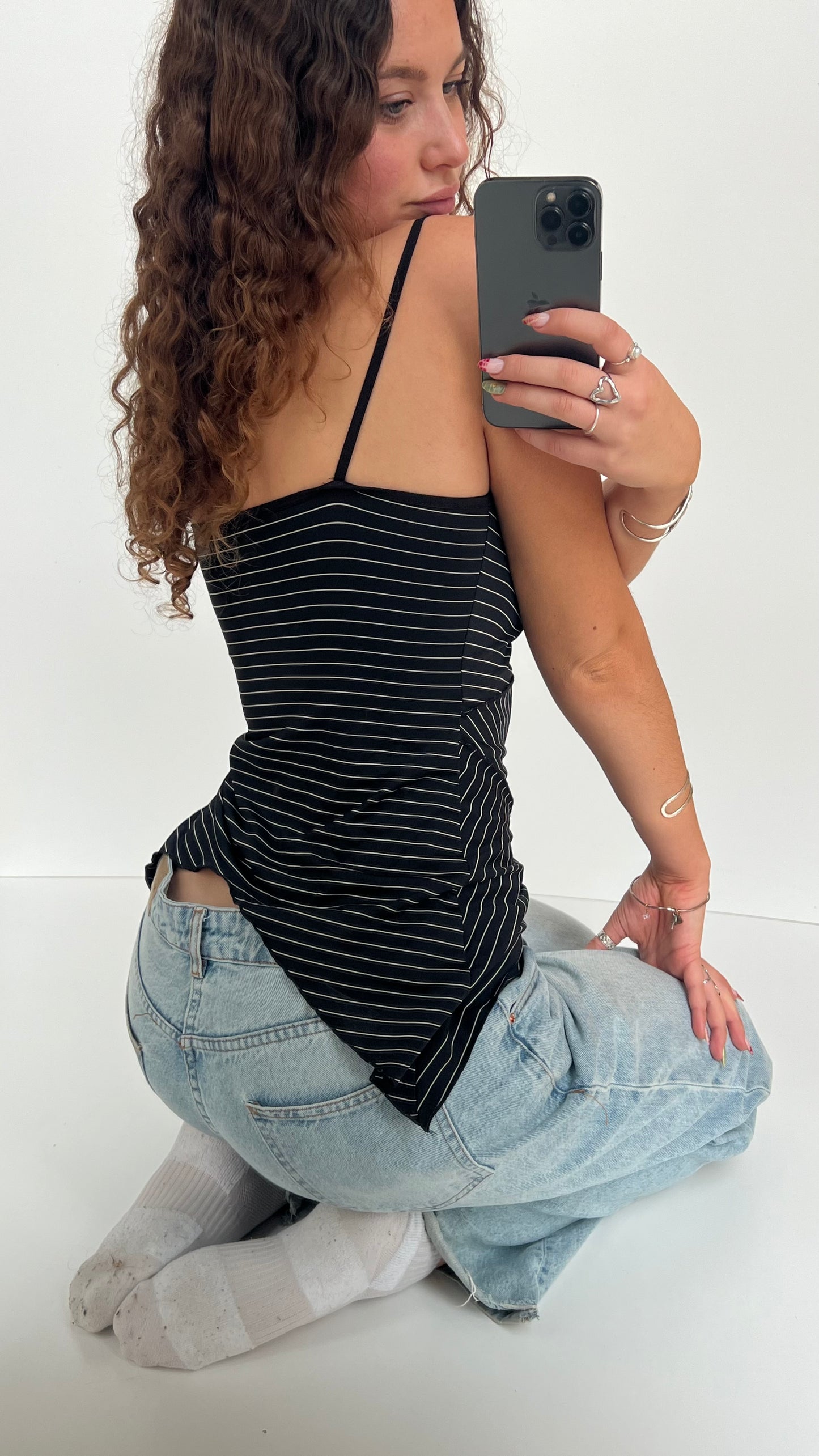 00s black pinstripe cami- size S