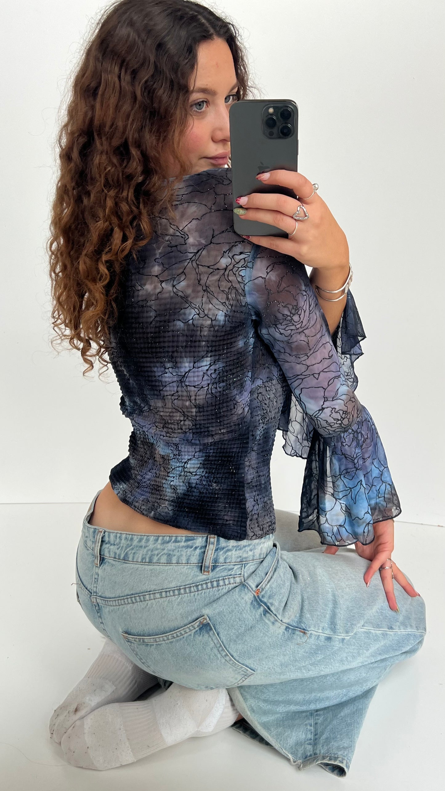 00s blue fairy long sleeve top- size M