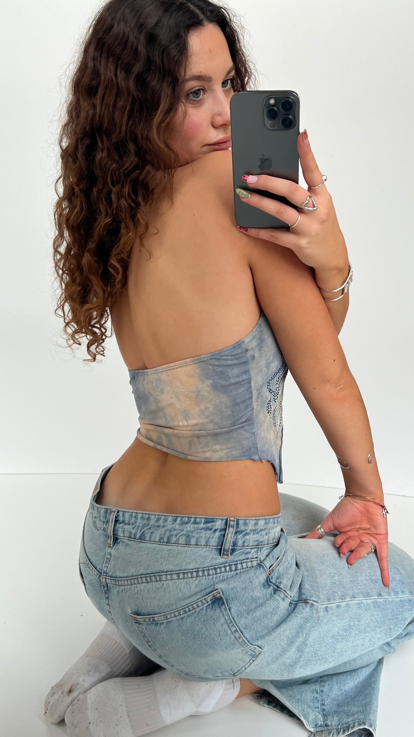 00s blue butterfly cami- size S