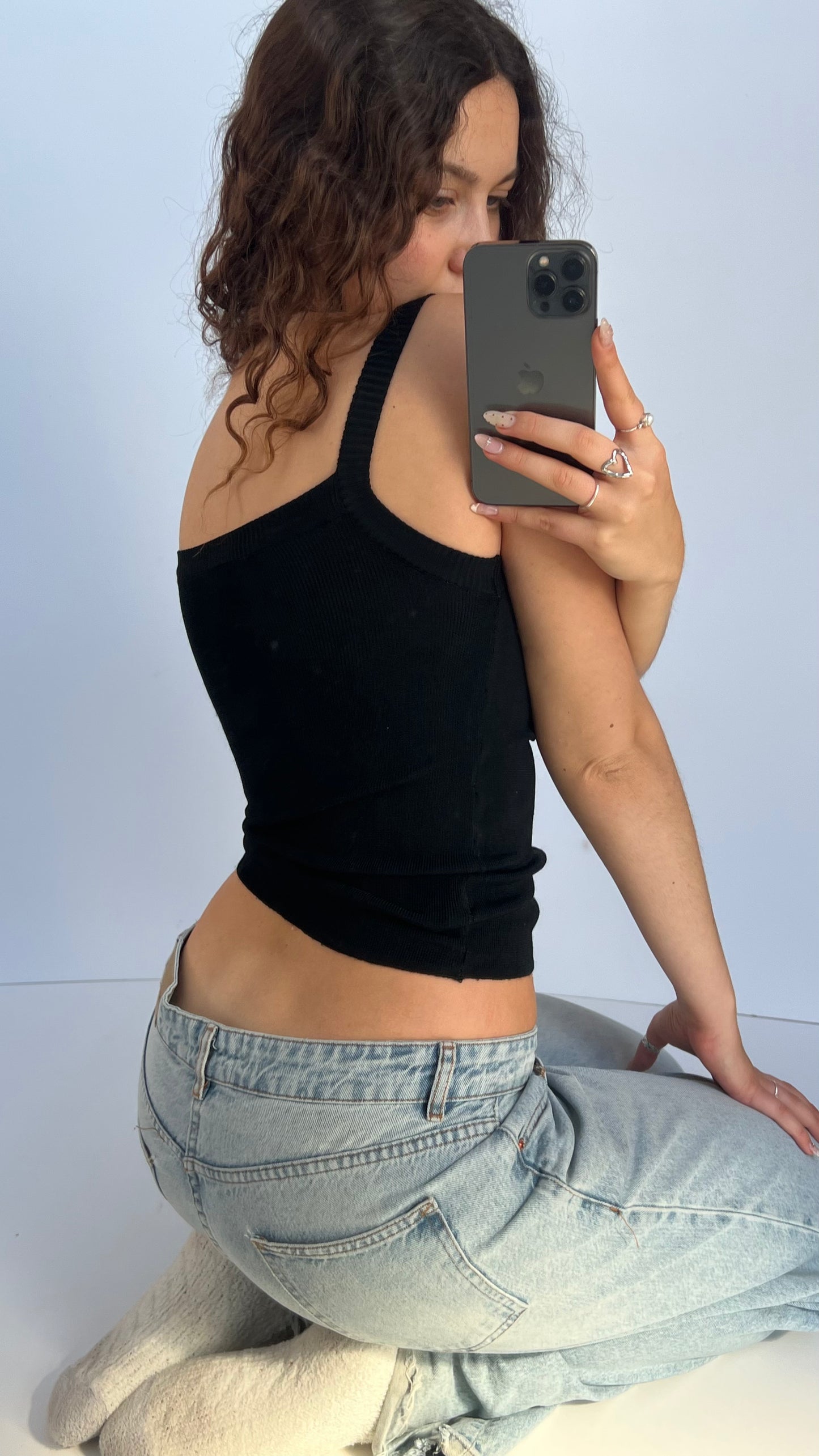 00s black butterfly cami- size S