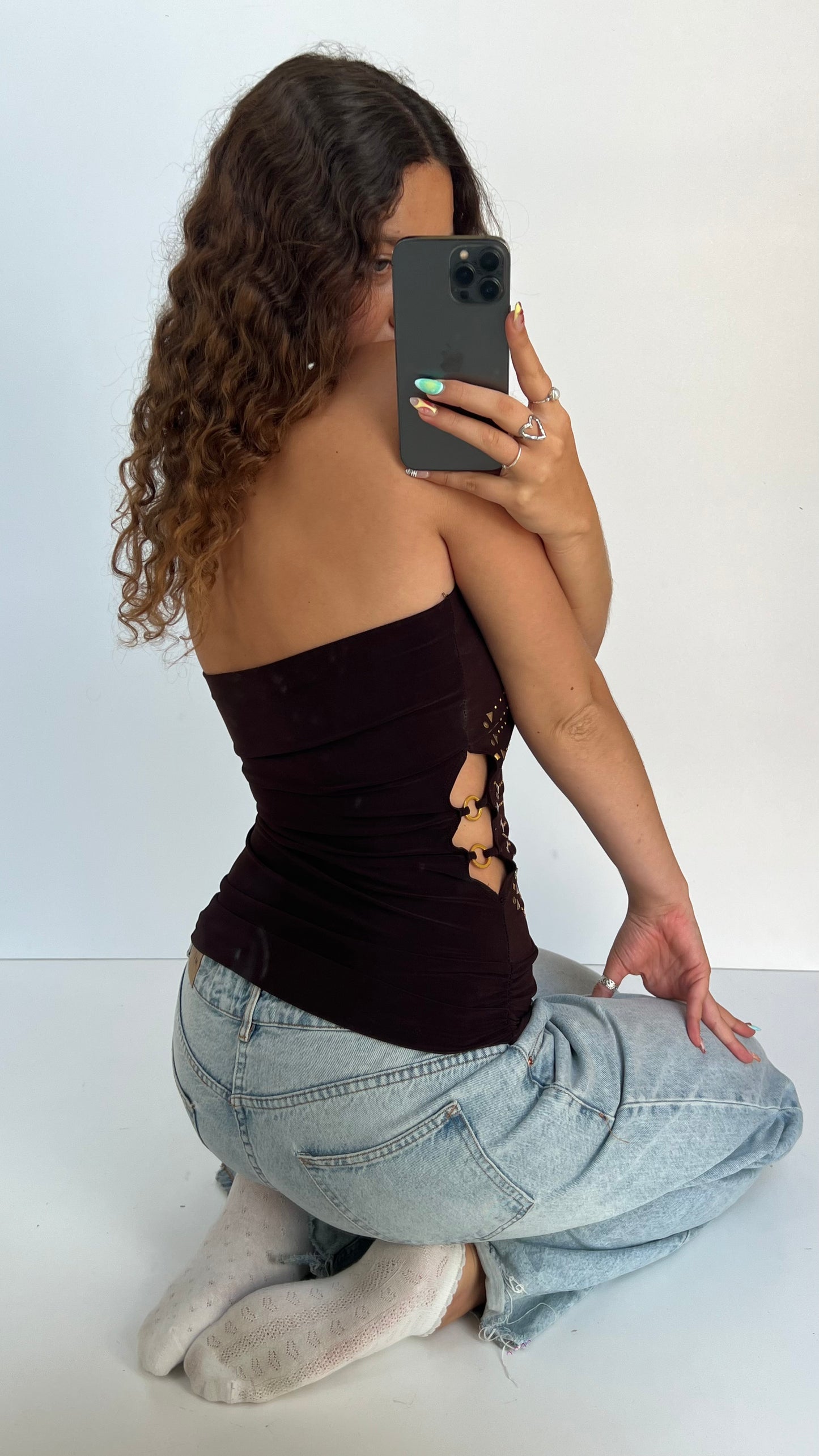 00s brown stud cami- size M