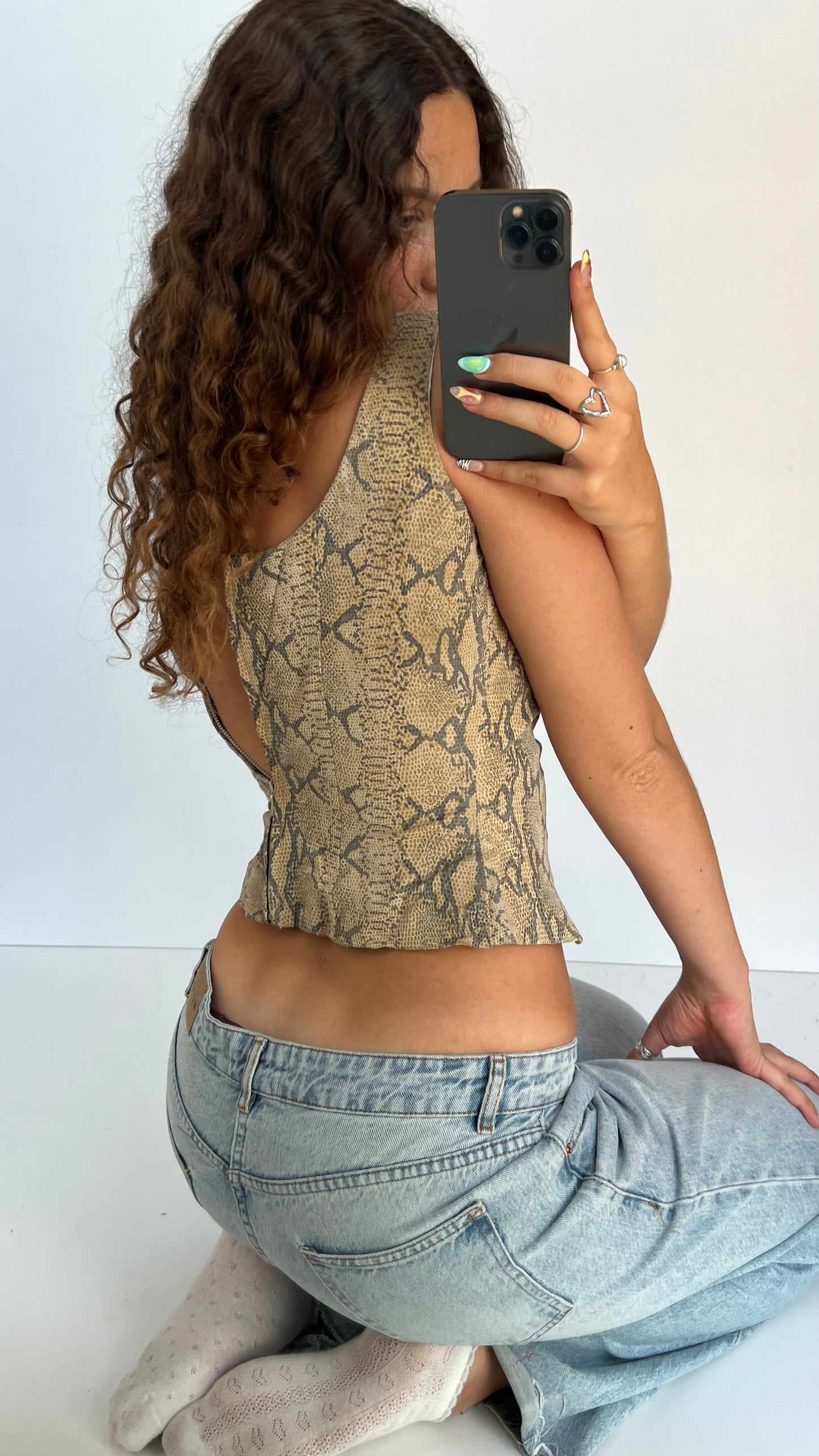00s snakeskin top- size S