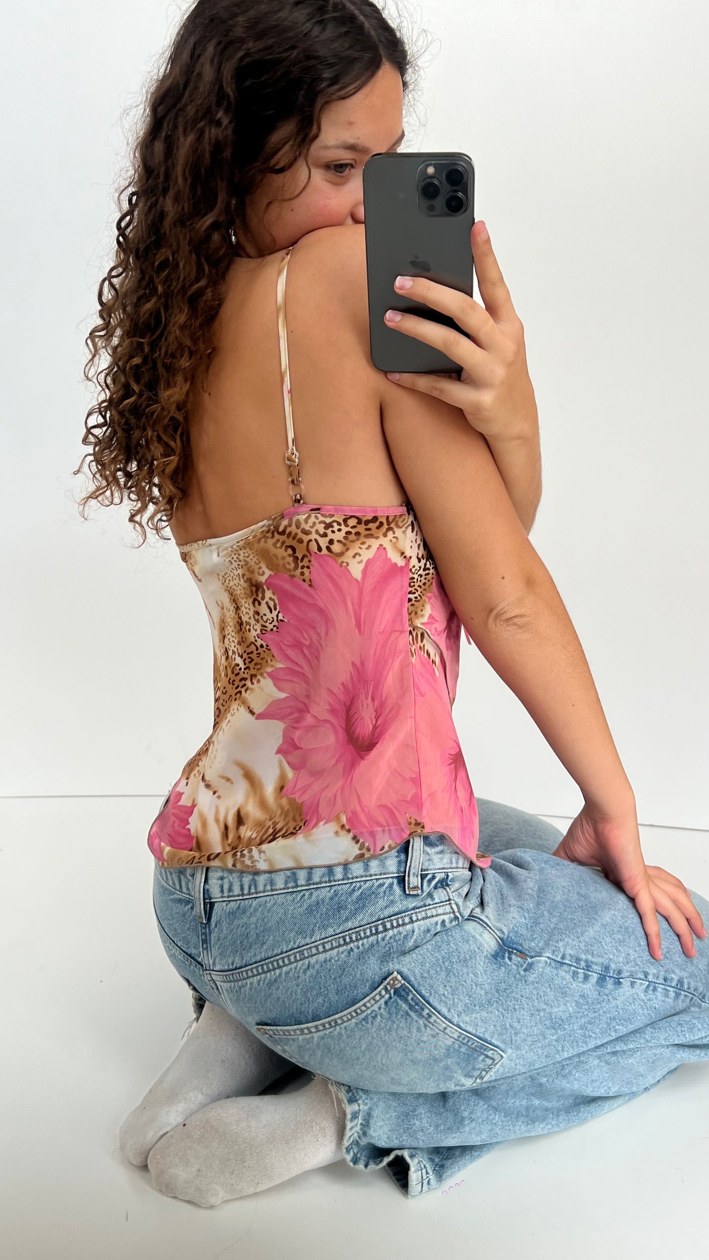 00s pink leopard cami- size M