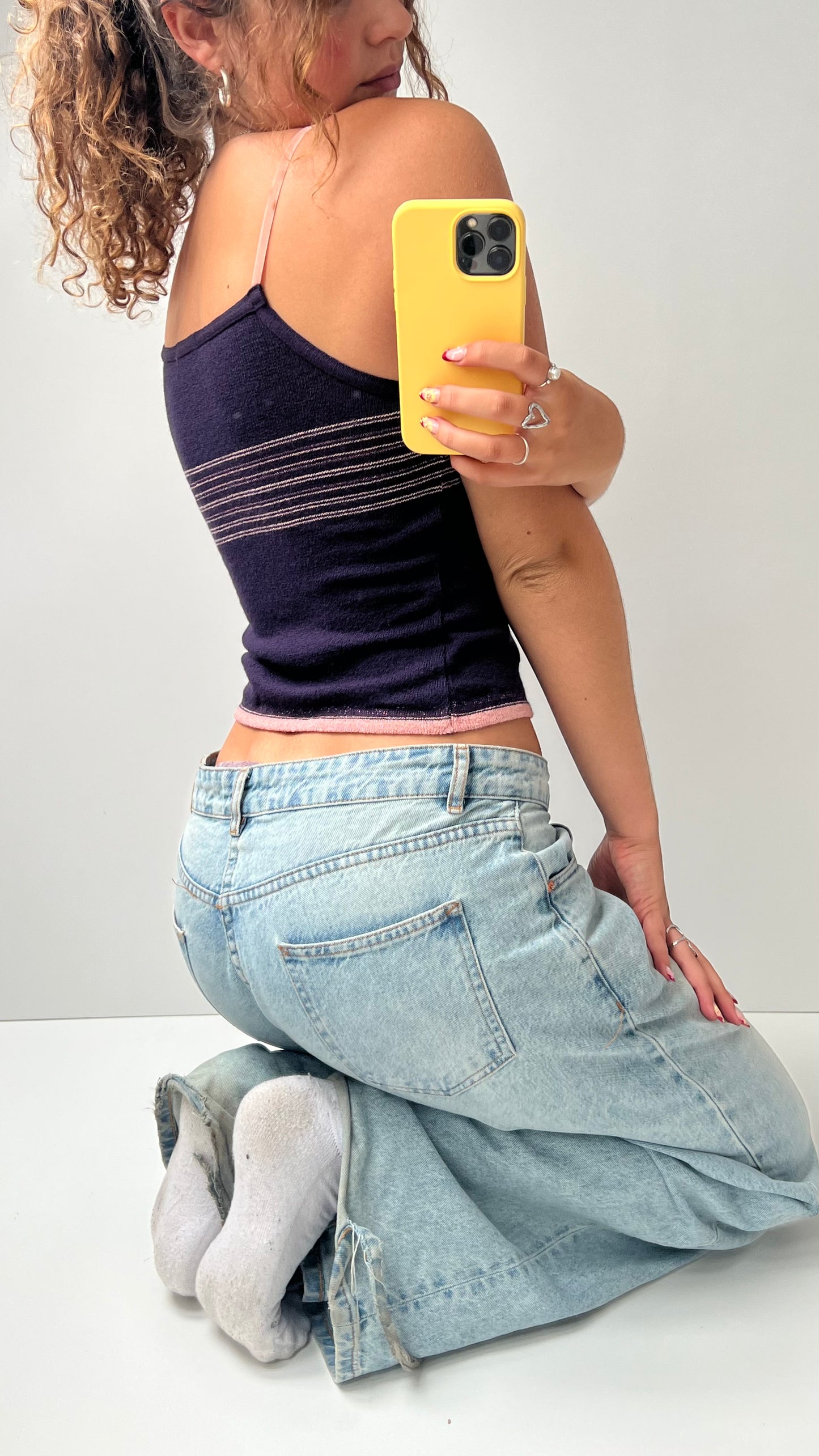 00s purple knit cami- size S