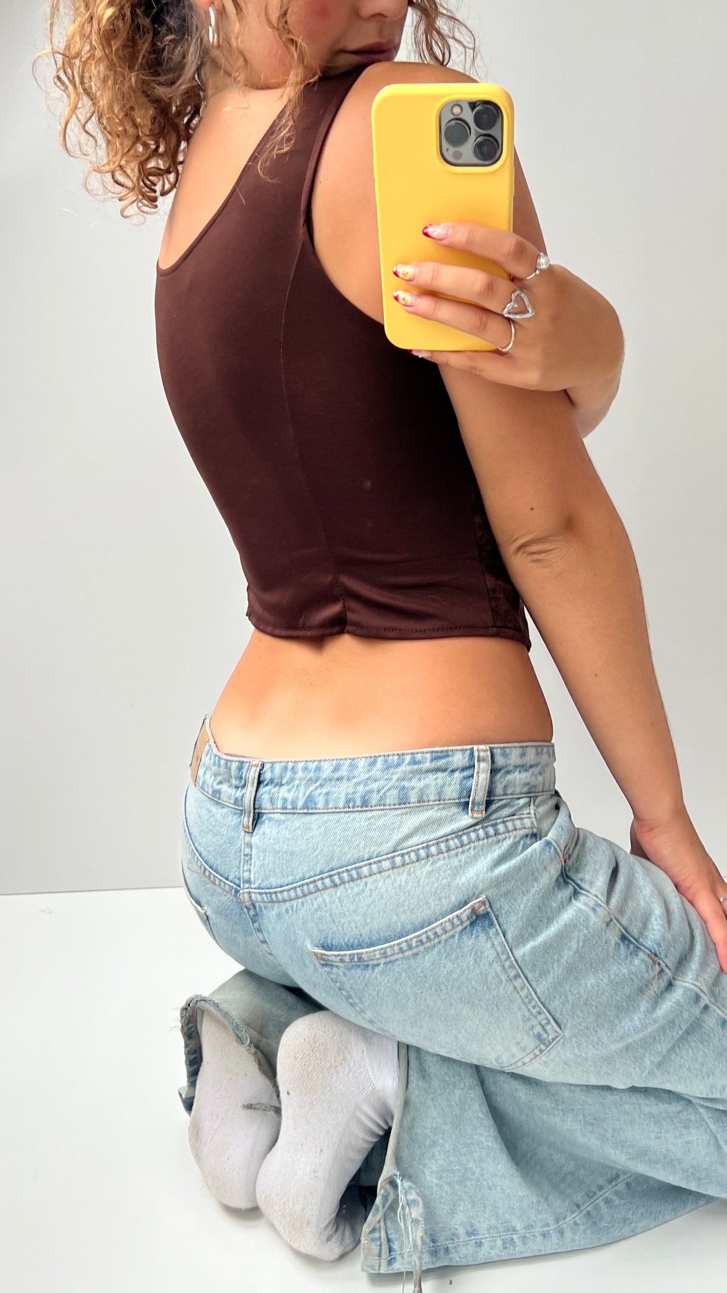 00s brown milkmaid cami- size S