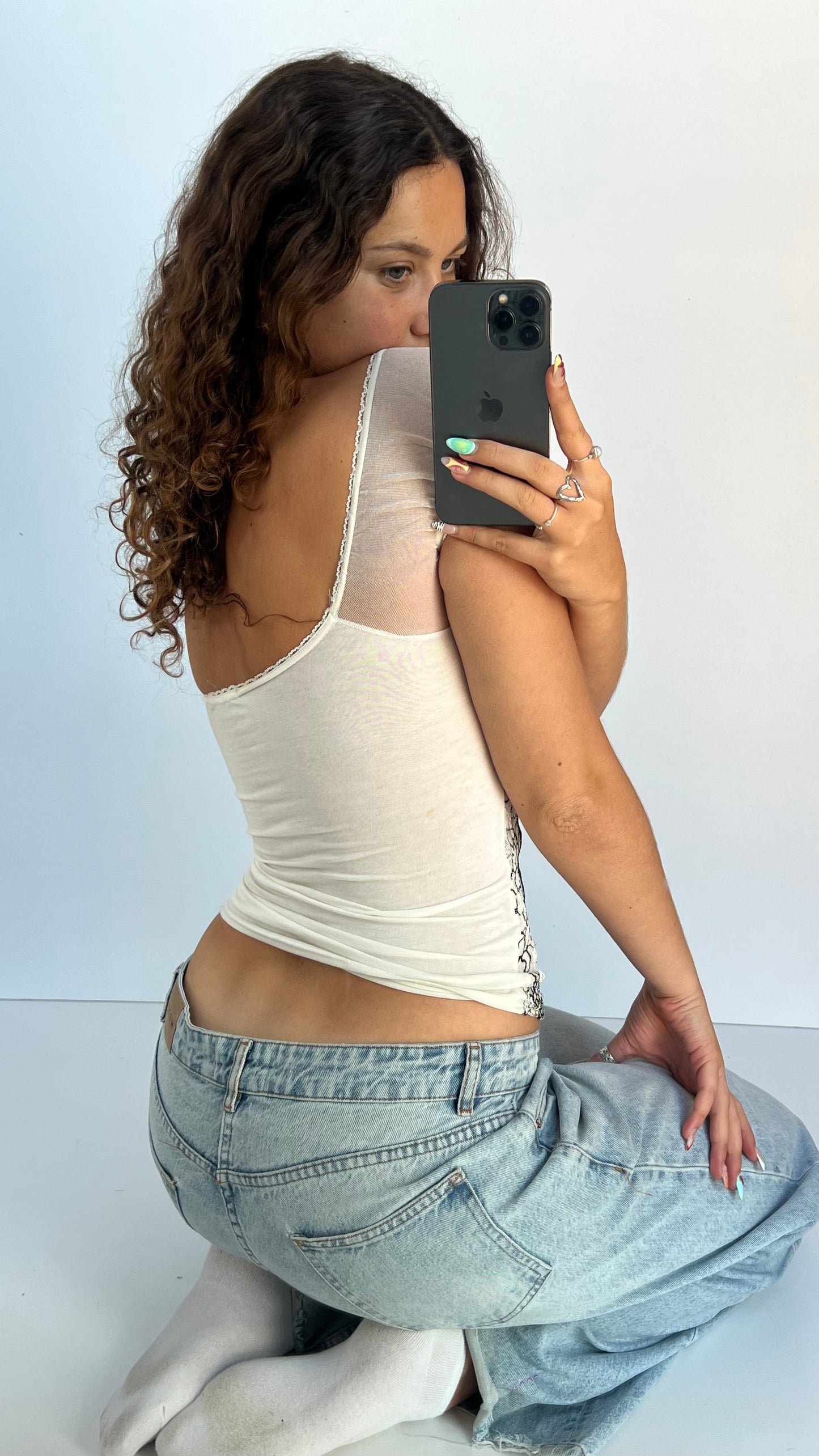 00s white corset cami- size S